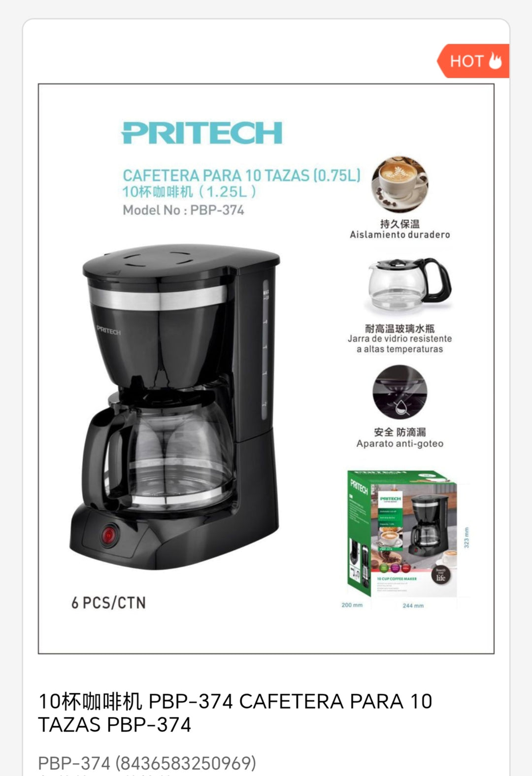 cafetera para 10 tazas