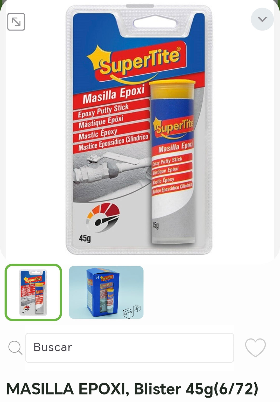 Masilla epoxi blister 45g