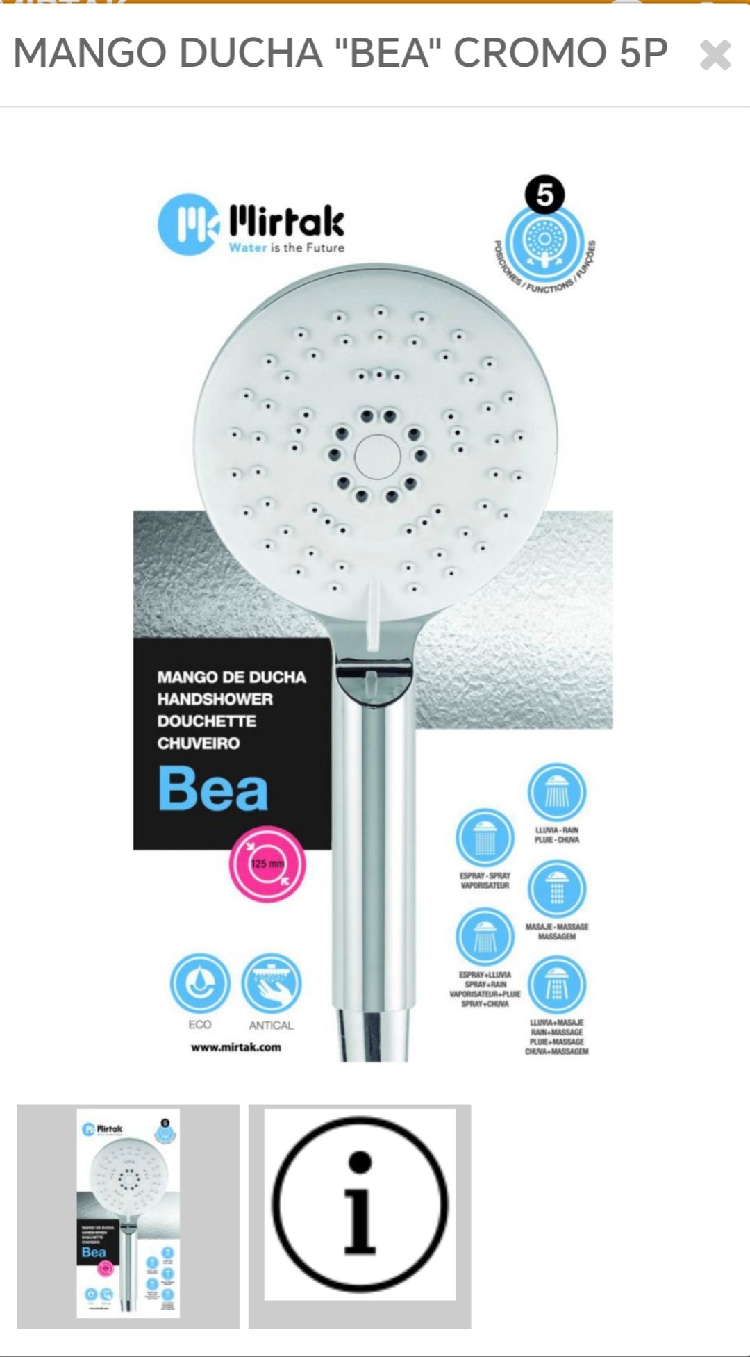 mango de ducha Bea B-50802