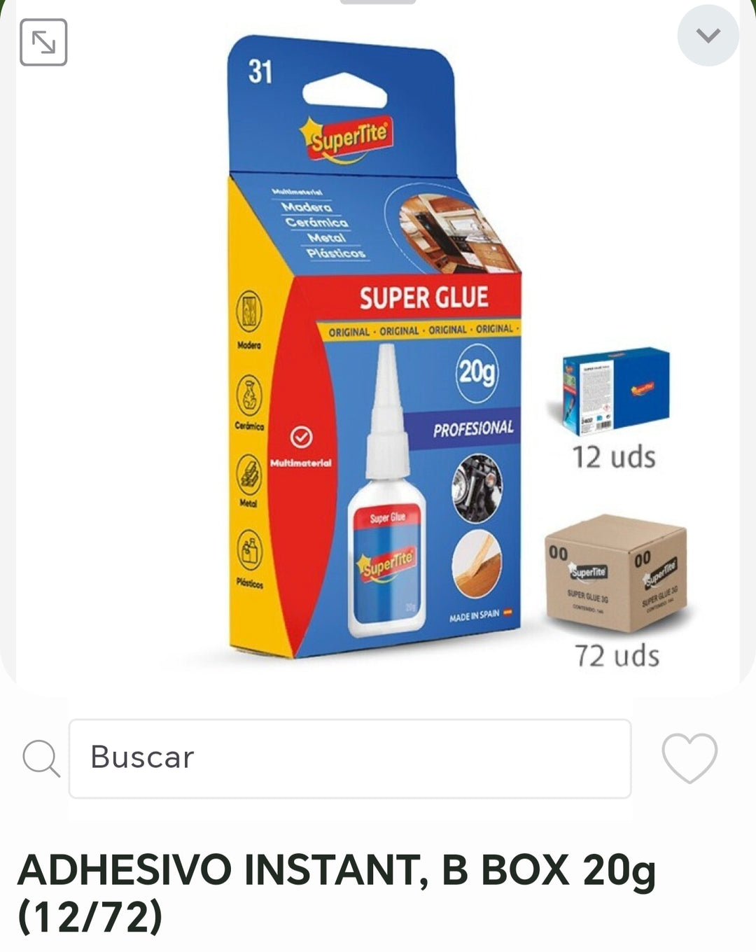 Adhesivo intan b box 20g