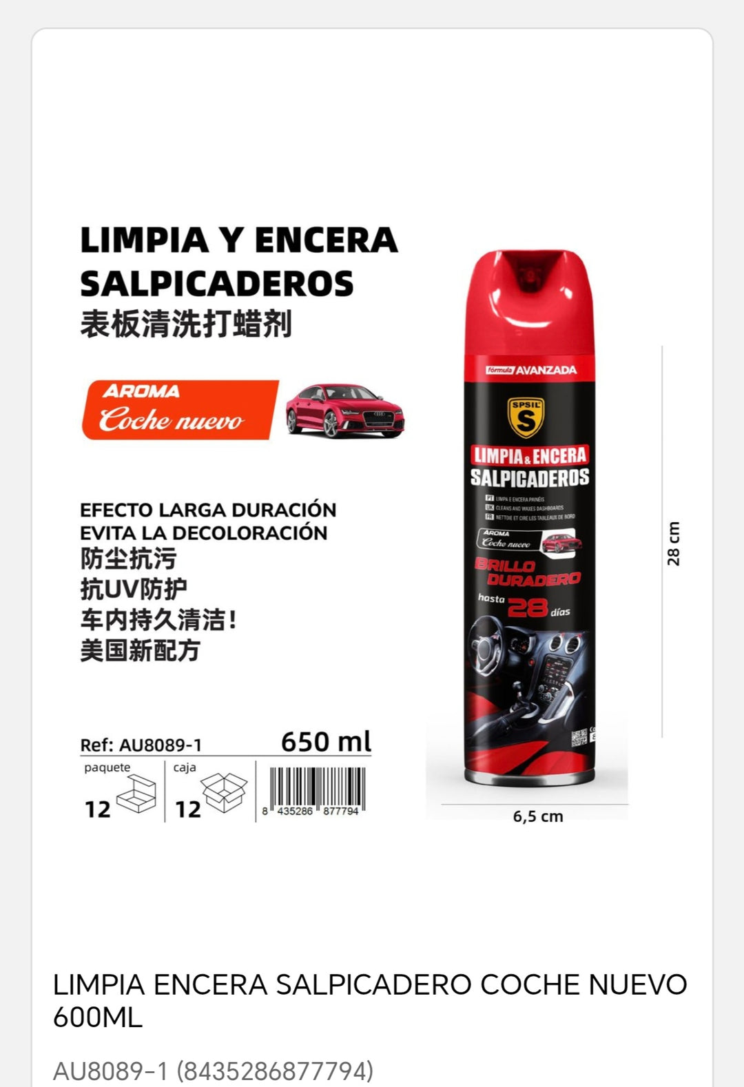 Limpia y encera salpicadedo 650ml