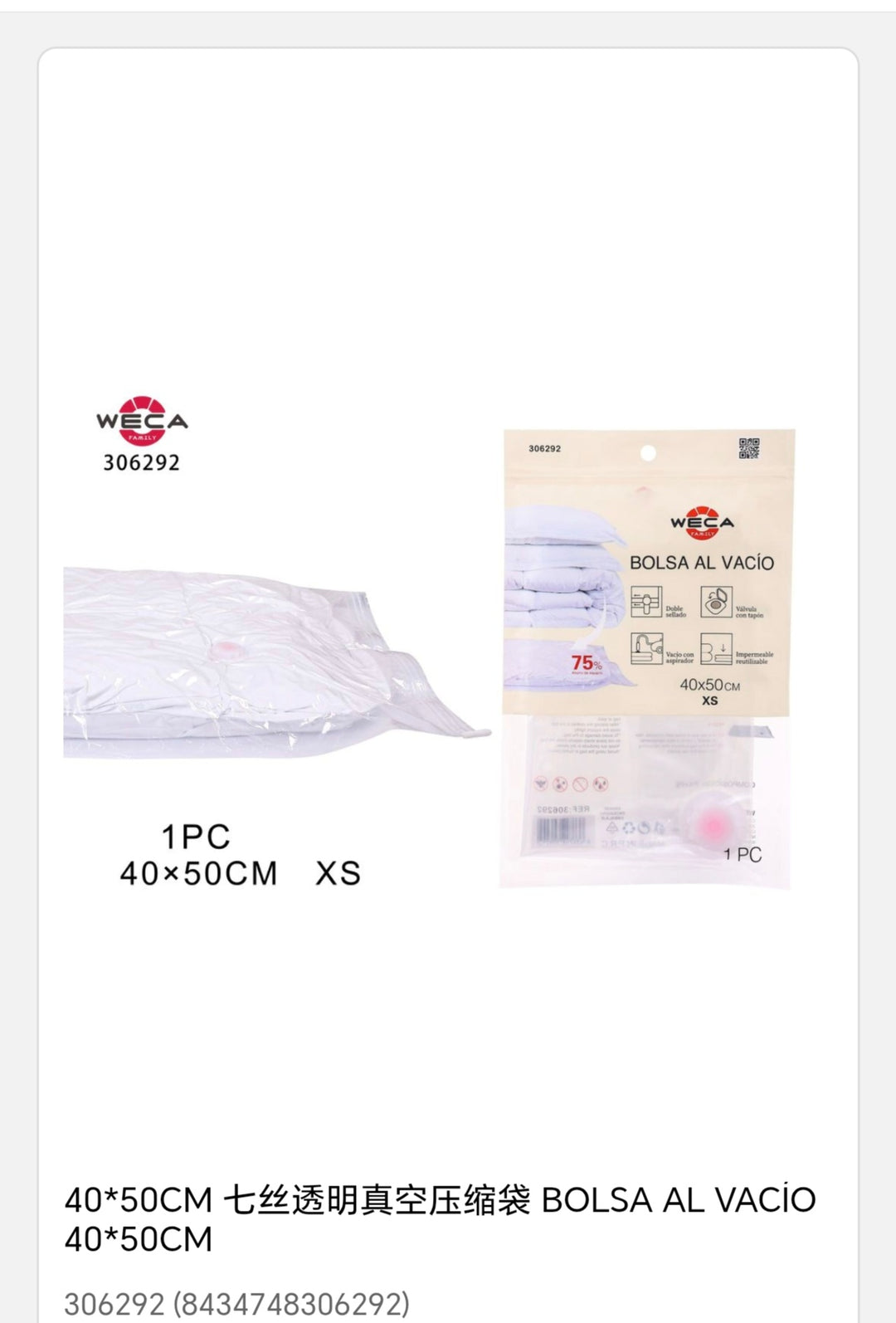 Bolsa al vacío 40x50cm xs