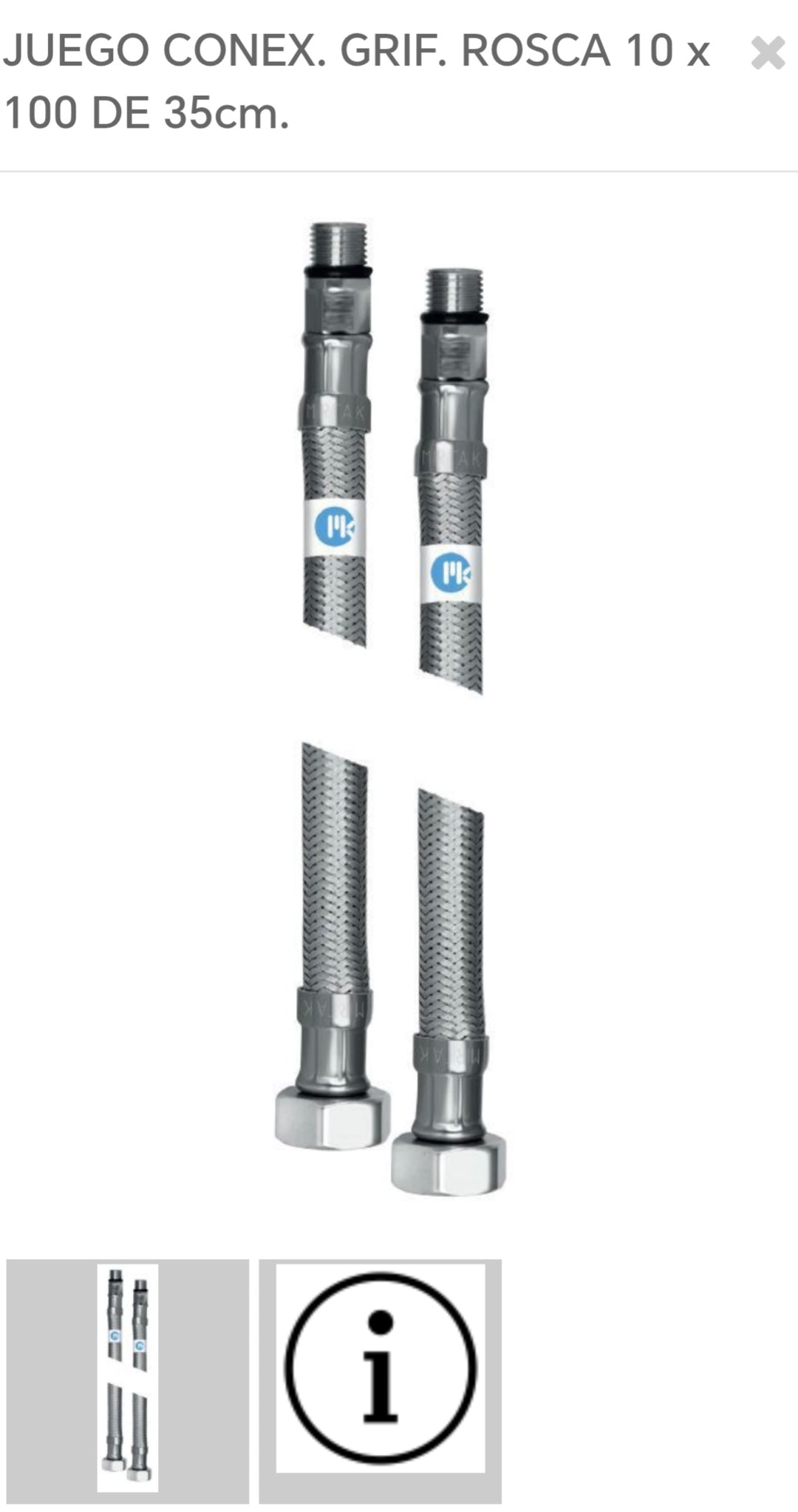 juego conexión 10x100 de 35cm S-11930