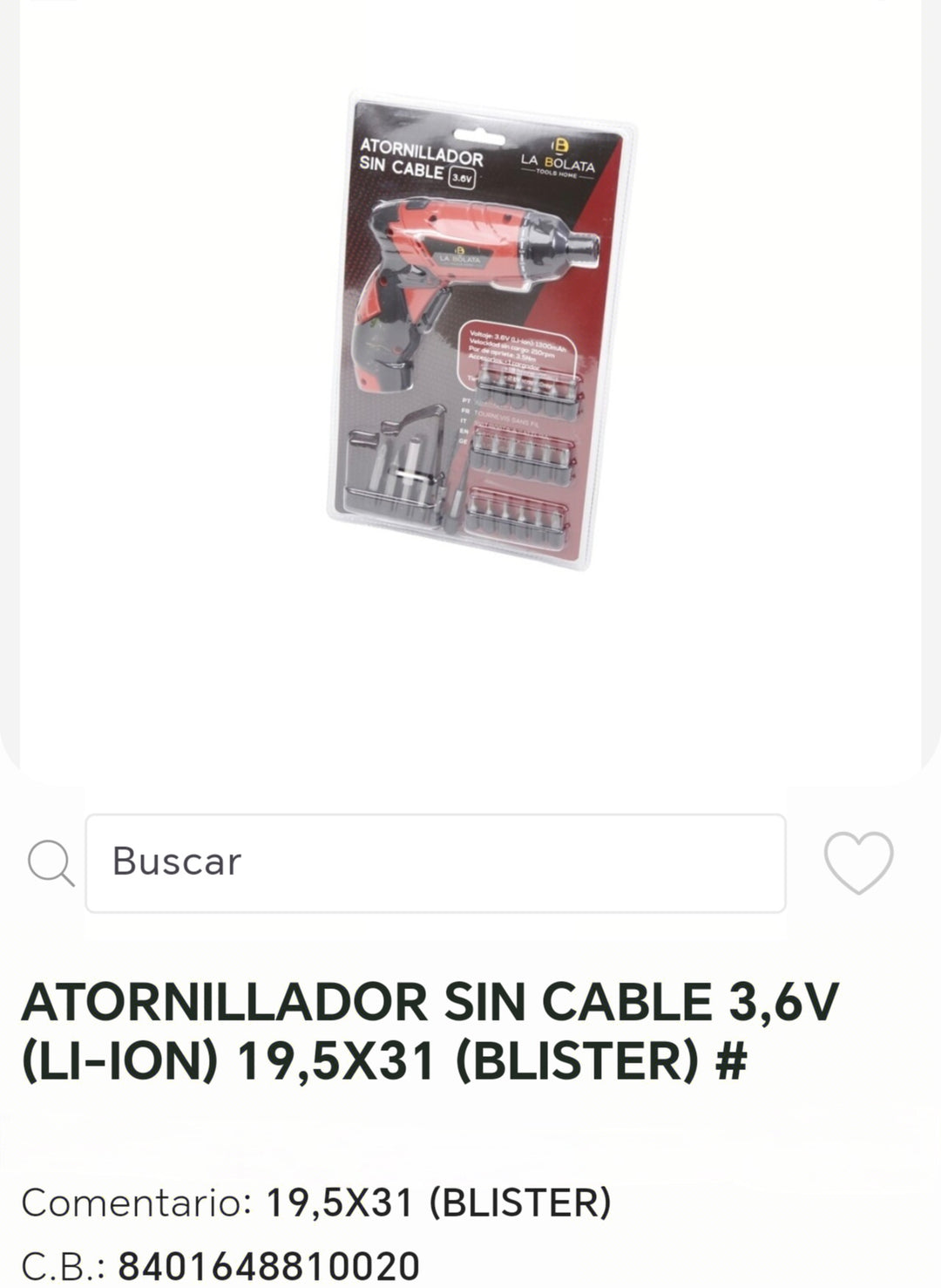 Atornillador sin cable 3, 6w