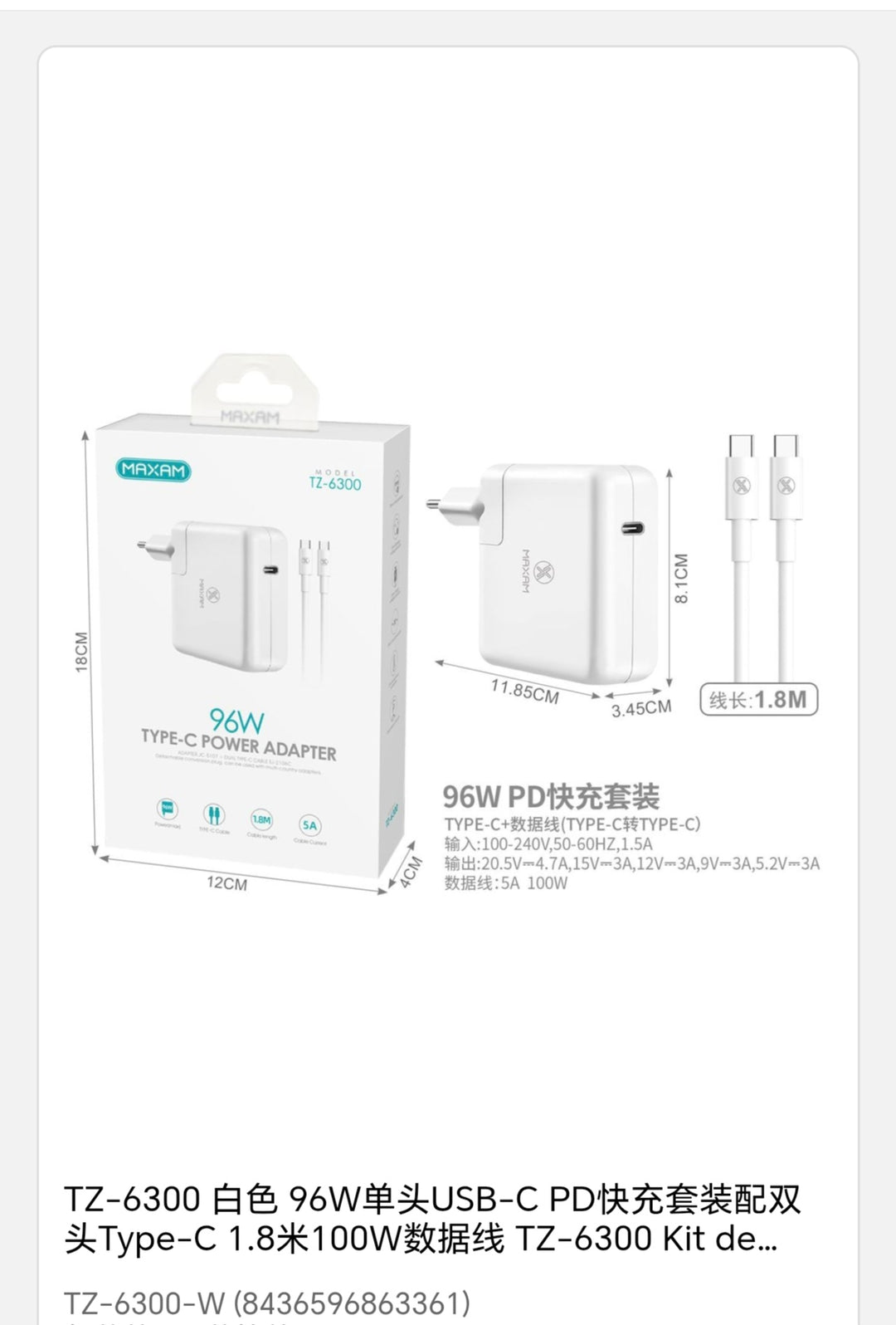 kits de cargador rápido usb-c pd de un solo cablezal