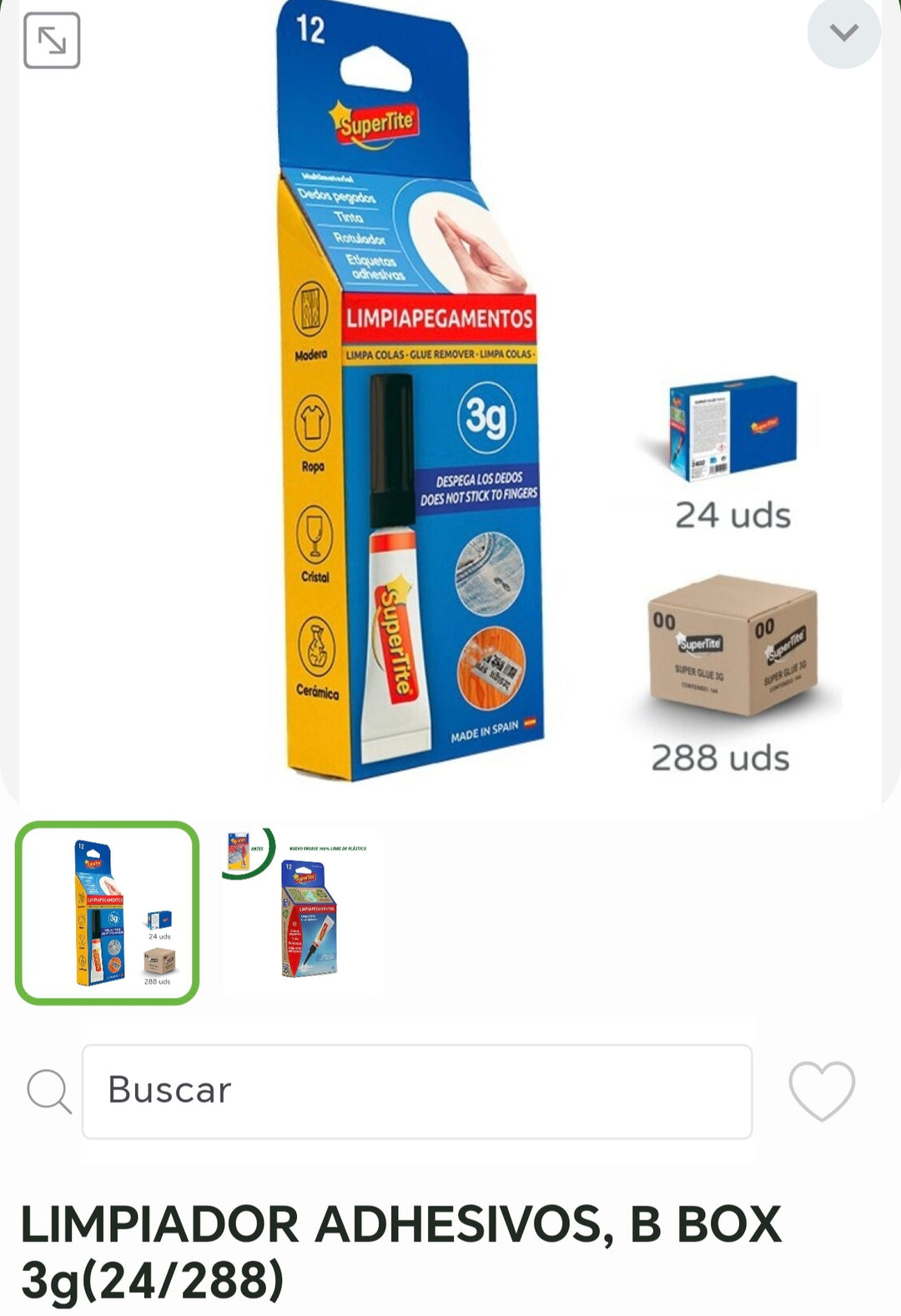 Limpiador adhesivos b box 3g