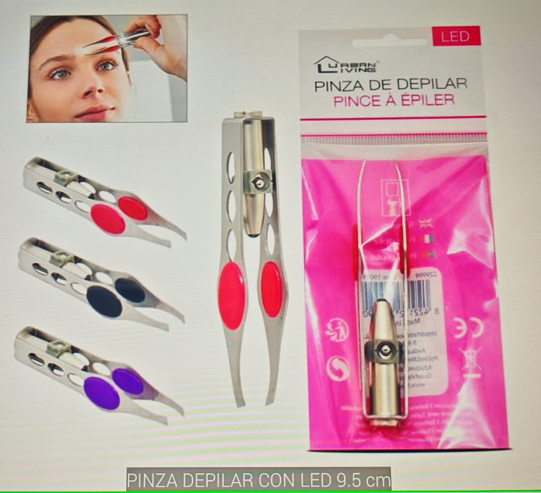 Pinza de depilar con luz 9. 5 cm