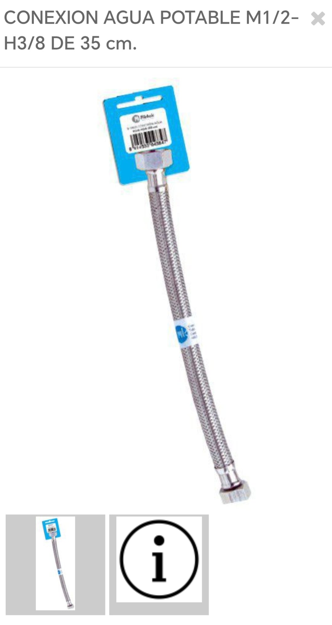 conexión para calentador M1/2H3/8 35cm S103354