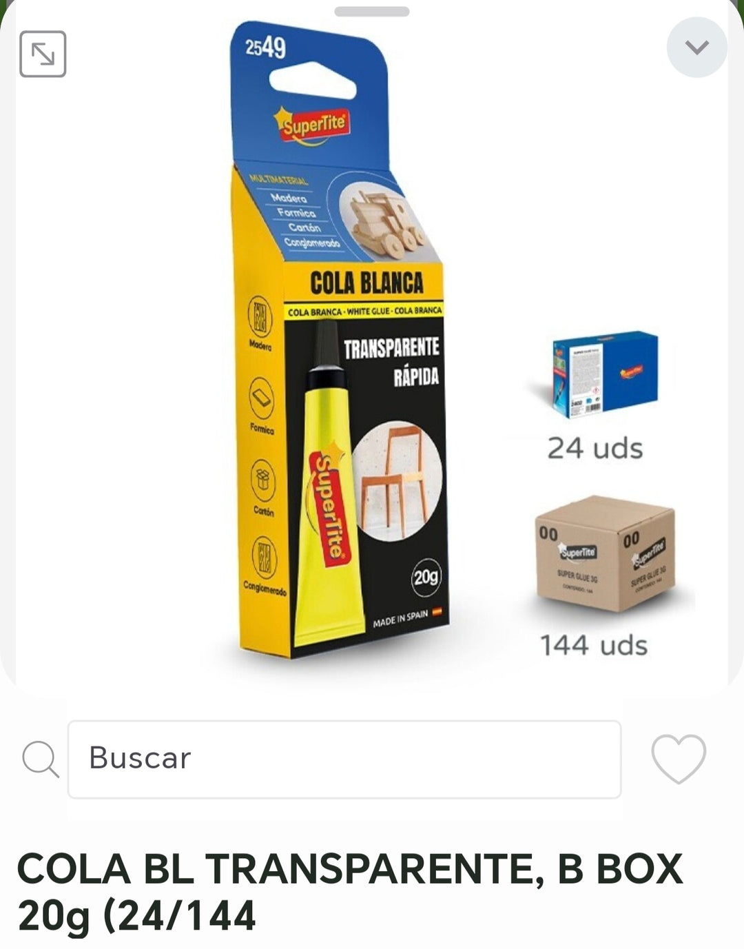 Cola bl transporte b box 20g