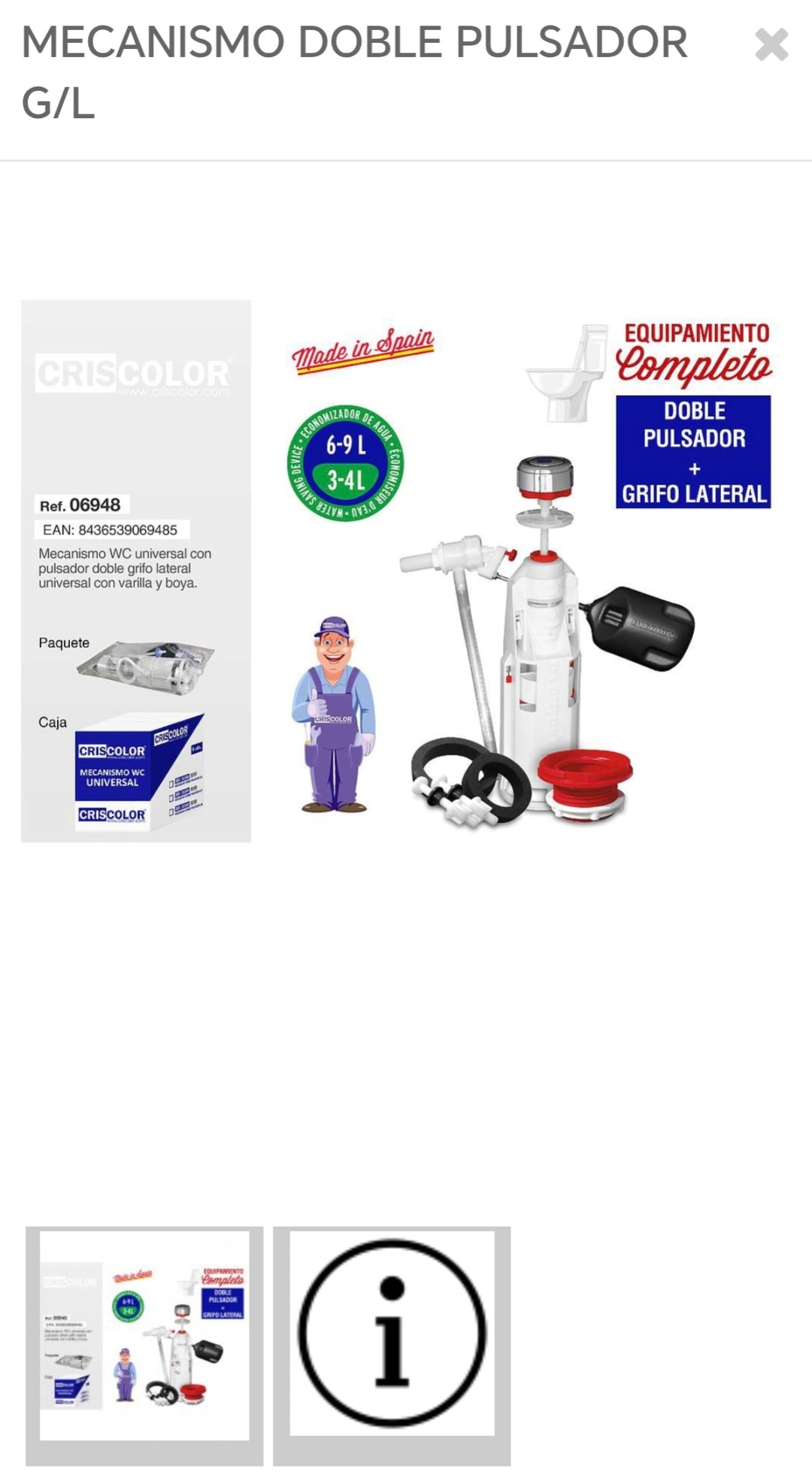 mecanismo doble pulsador G/L      069485