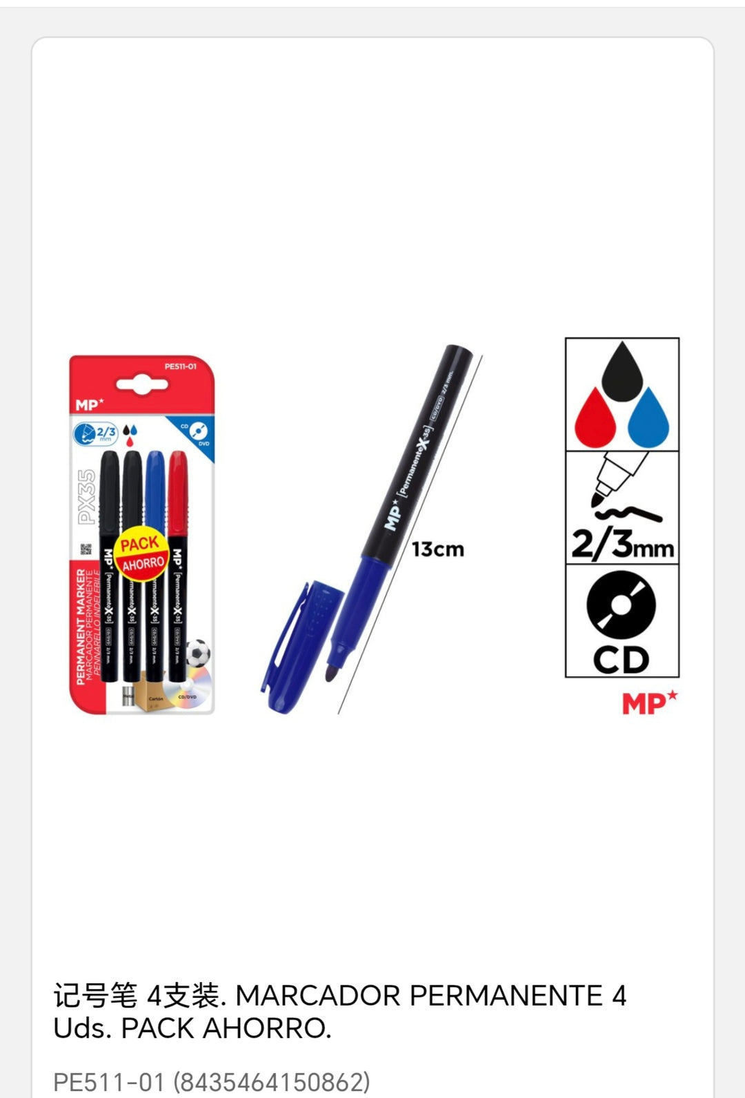 marcador permanente 4 uds pack ahorro