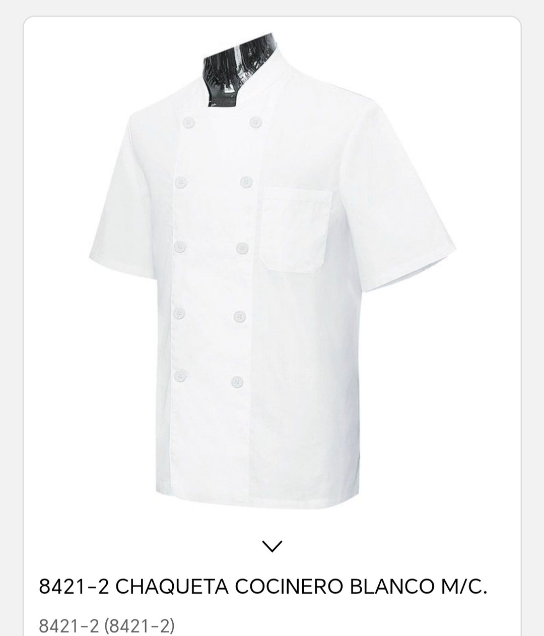 Chaqueta cocinero blanco