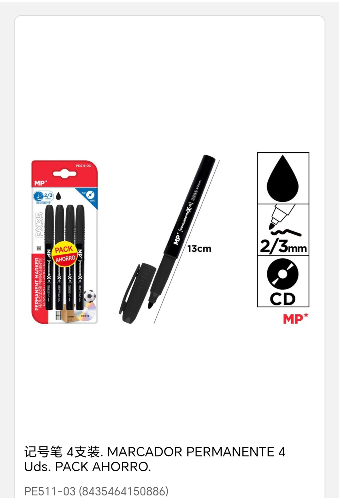 marcador permanente 4 uds pack ahorro