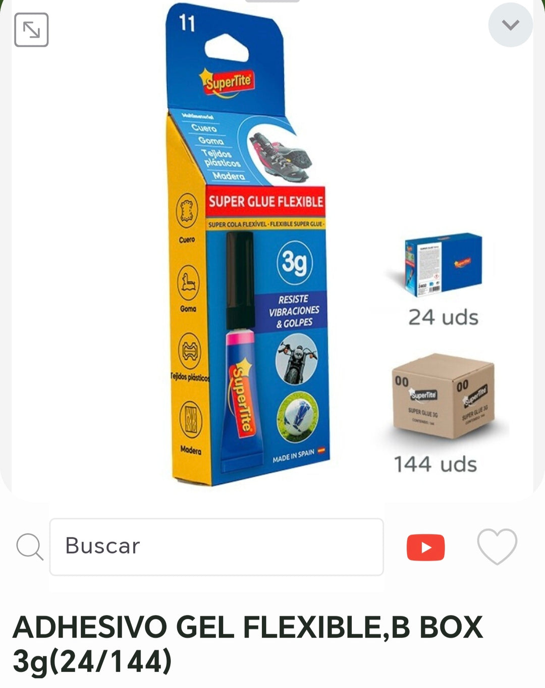 Adhesivo gel flexible b box3g