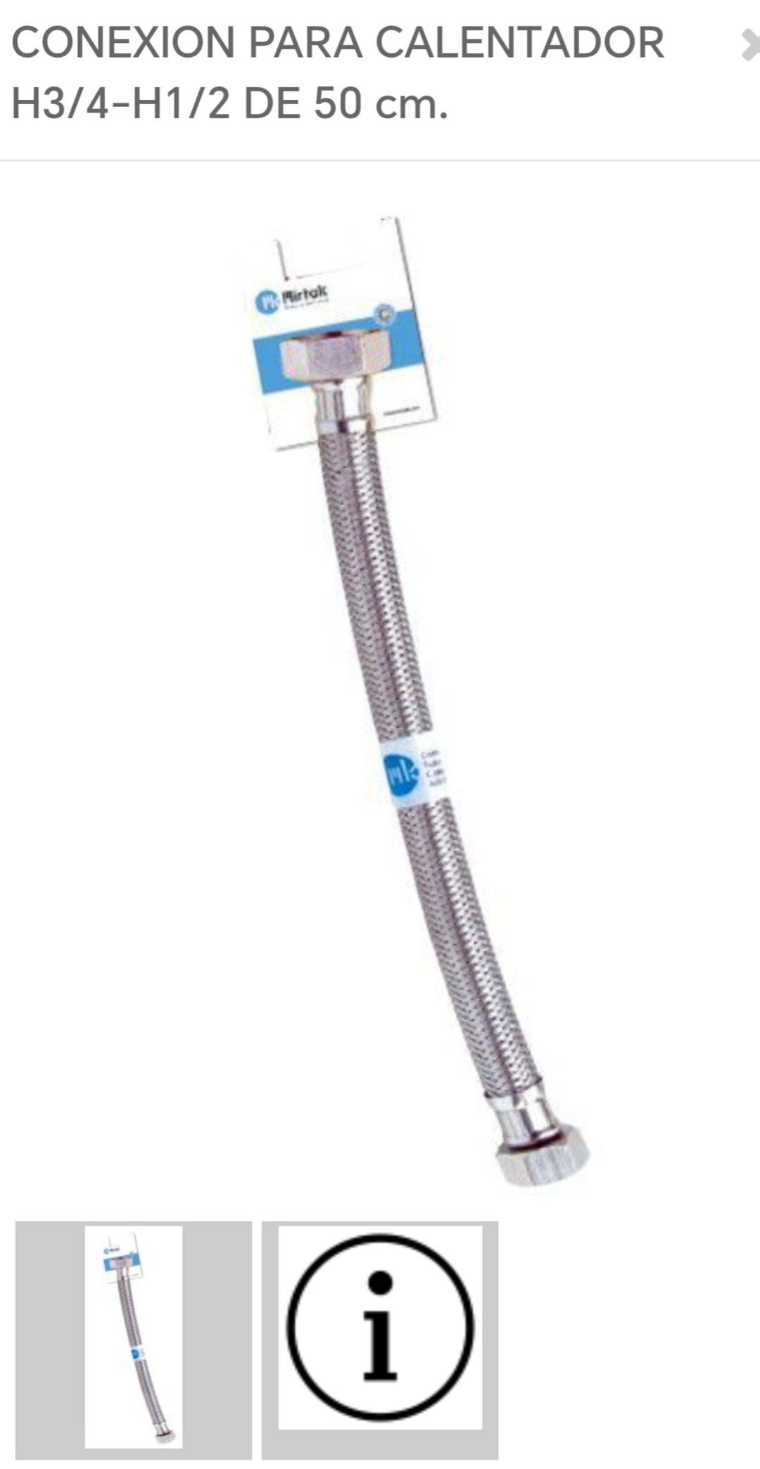 conexión para calentador H3/4H1/2 35cm S117504