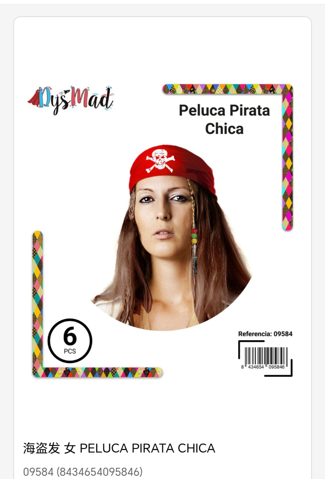 Peluca pirata chica