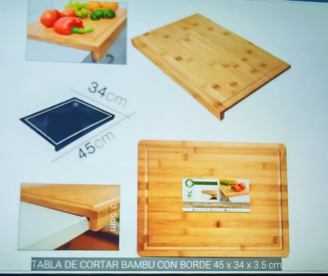 Tabla de cortar bambú con borde 45*34*3, 5cm