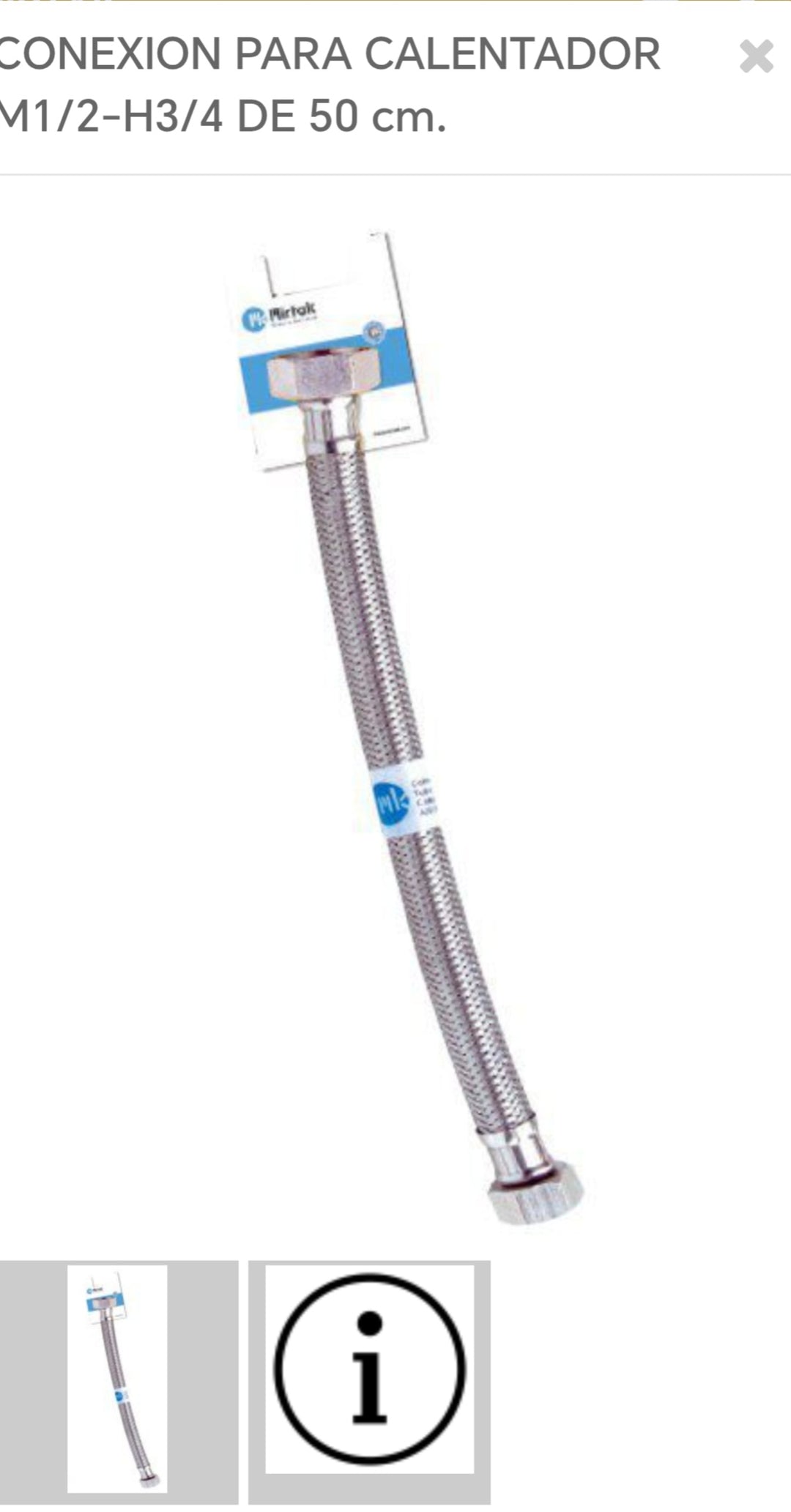 conexión para calentador M1/2H3/4 50cm S113506