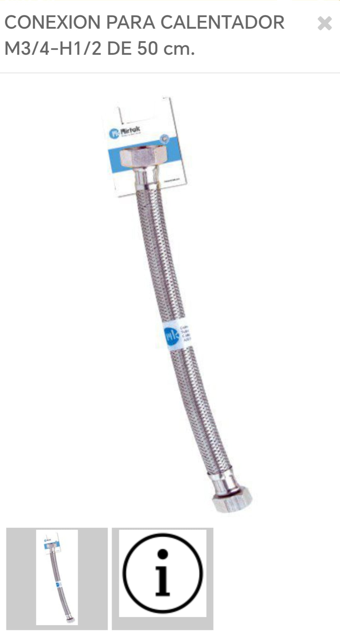 conexión para calentador M3/4H1/2 35cm S114503