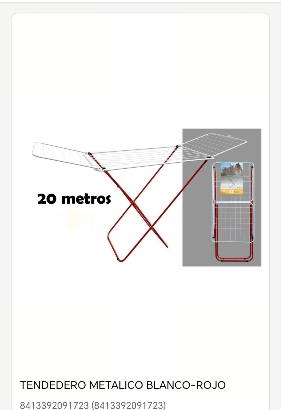 Tendedero metálico blanco-rojo