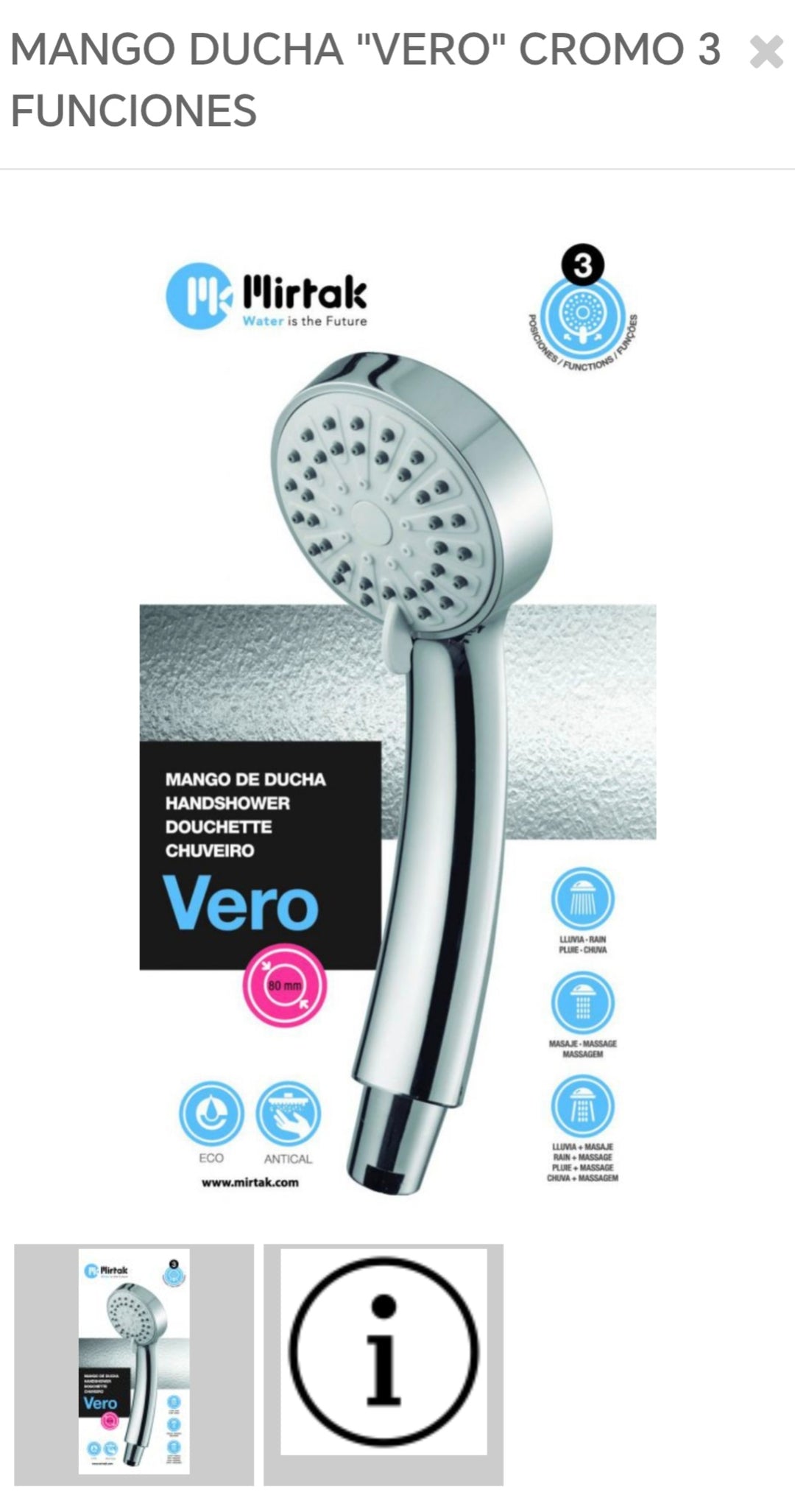 mango de ducha vero B-52502