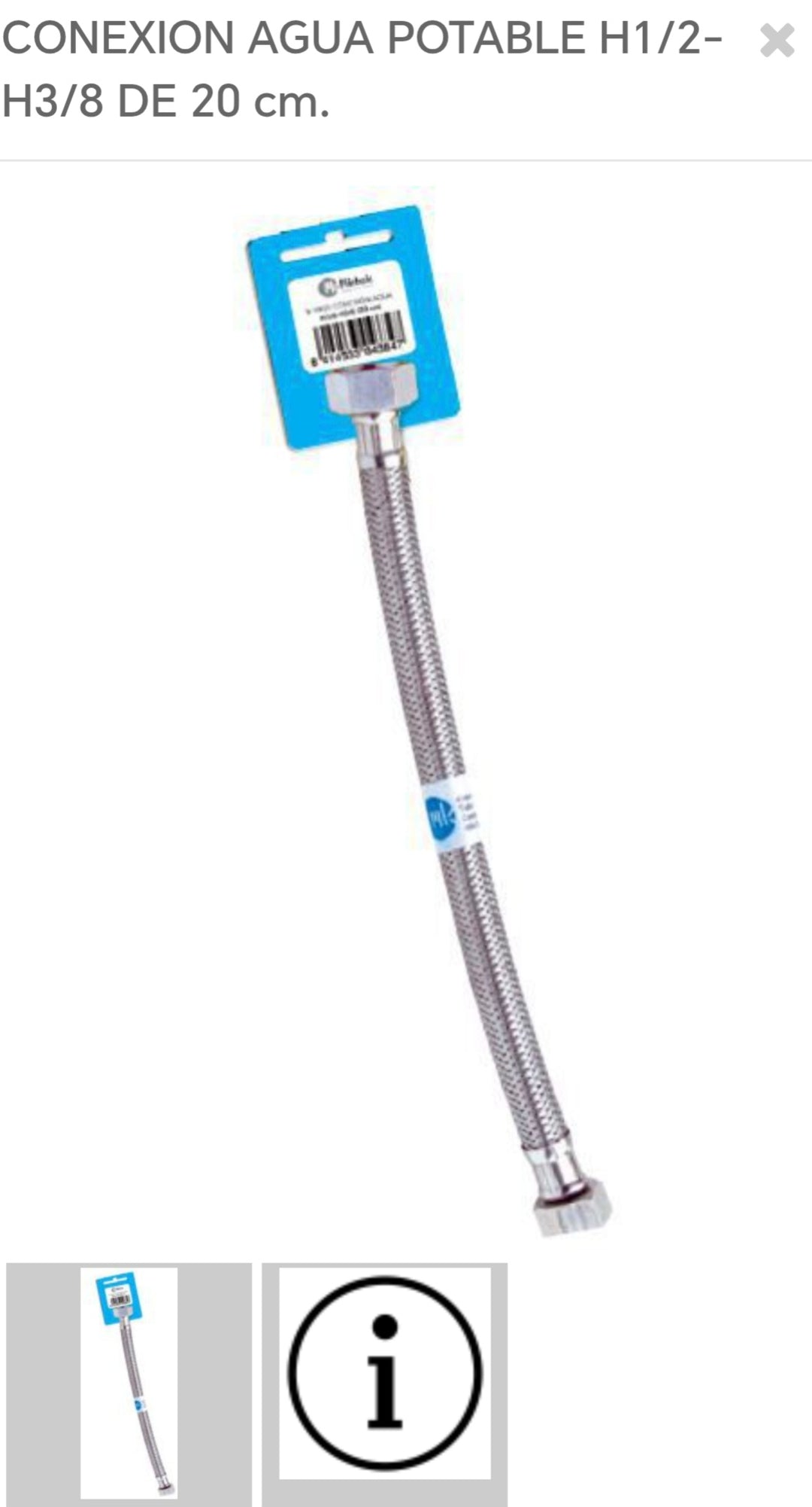 conexión agua Portable H1/2H3/8 20cm S107208