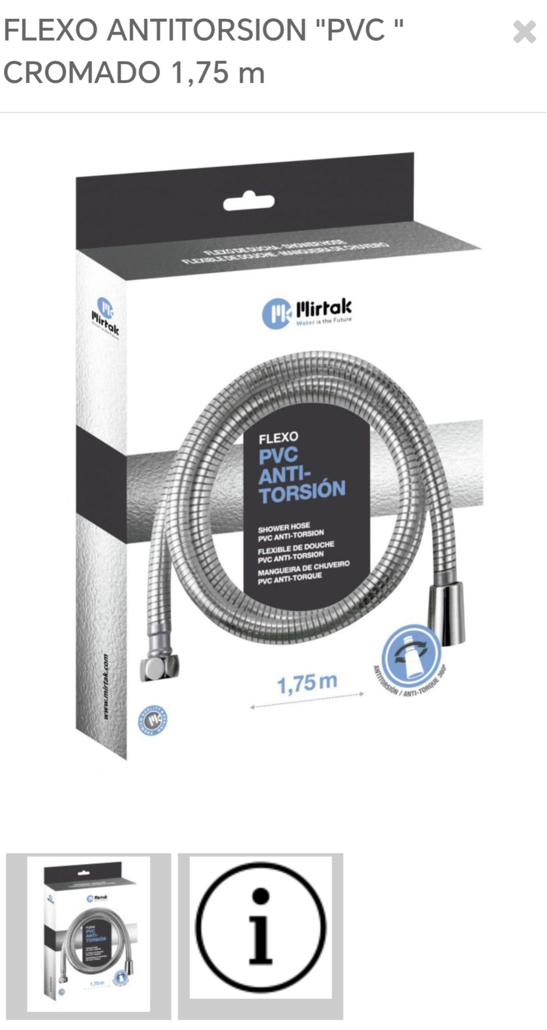 flexo PVC anti torsión 1, 75m