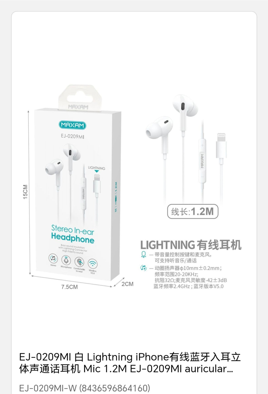 auricular lightning iPhone con cable y Bluetooth