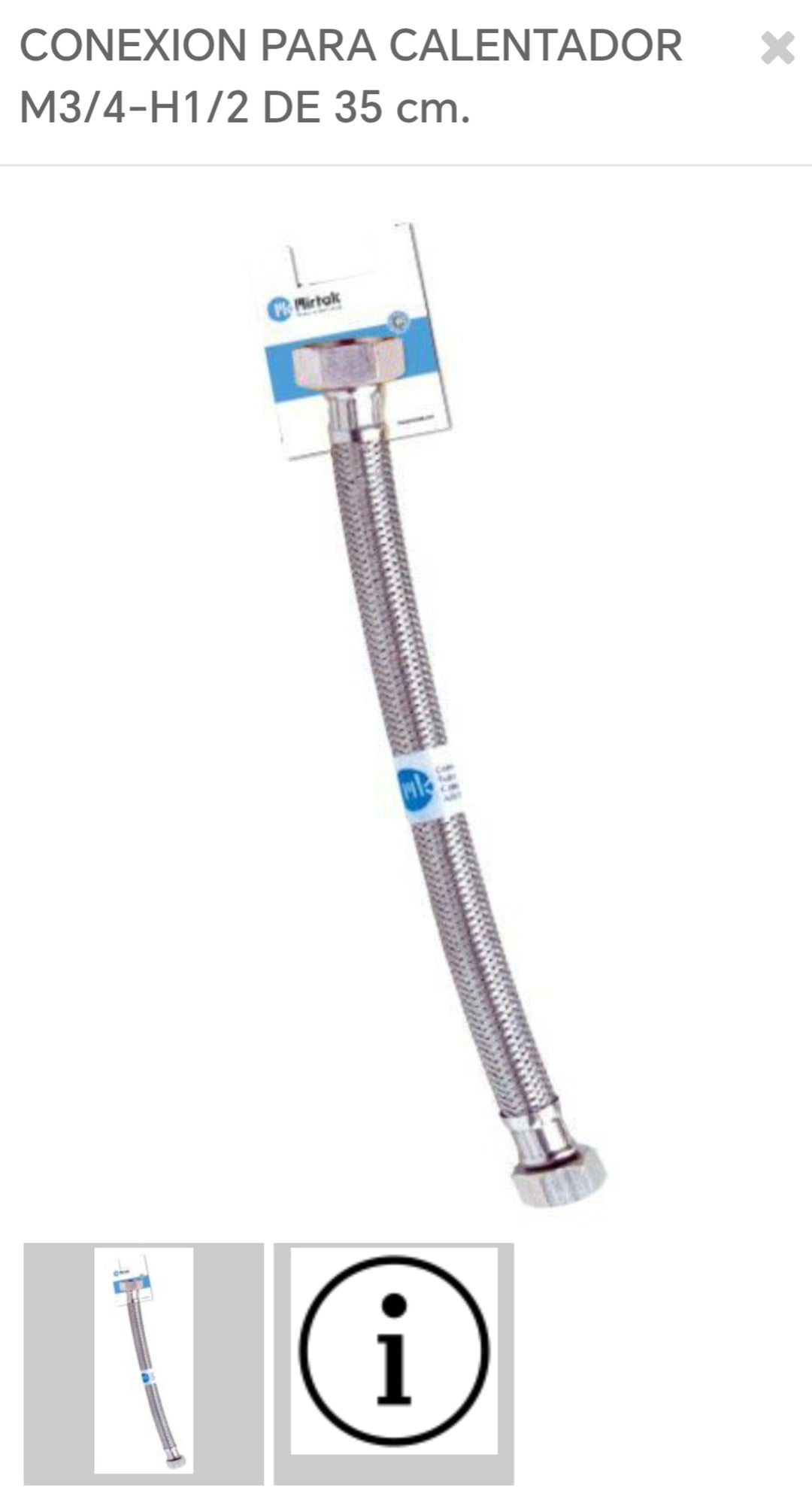 conexión para calentador H3/4-H1/2 de 35cm S-117351