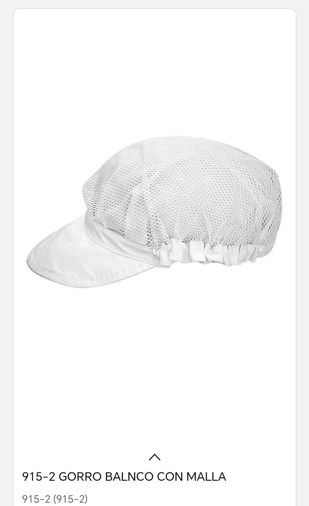 Gorro blanco con malla