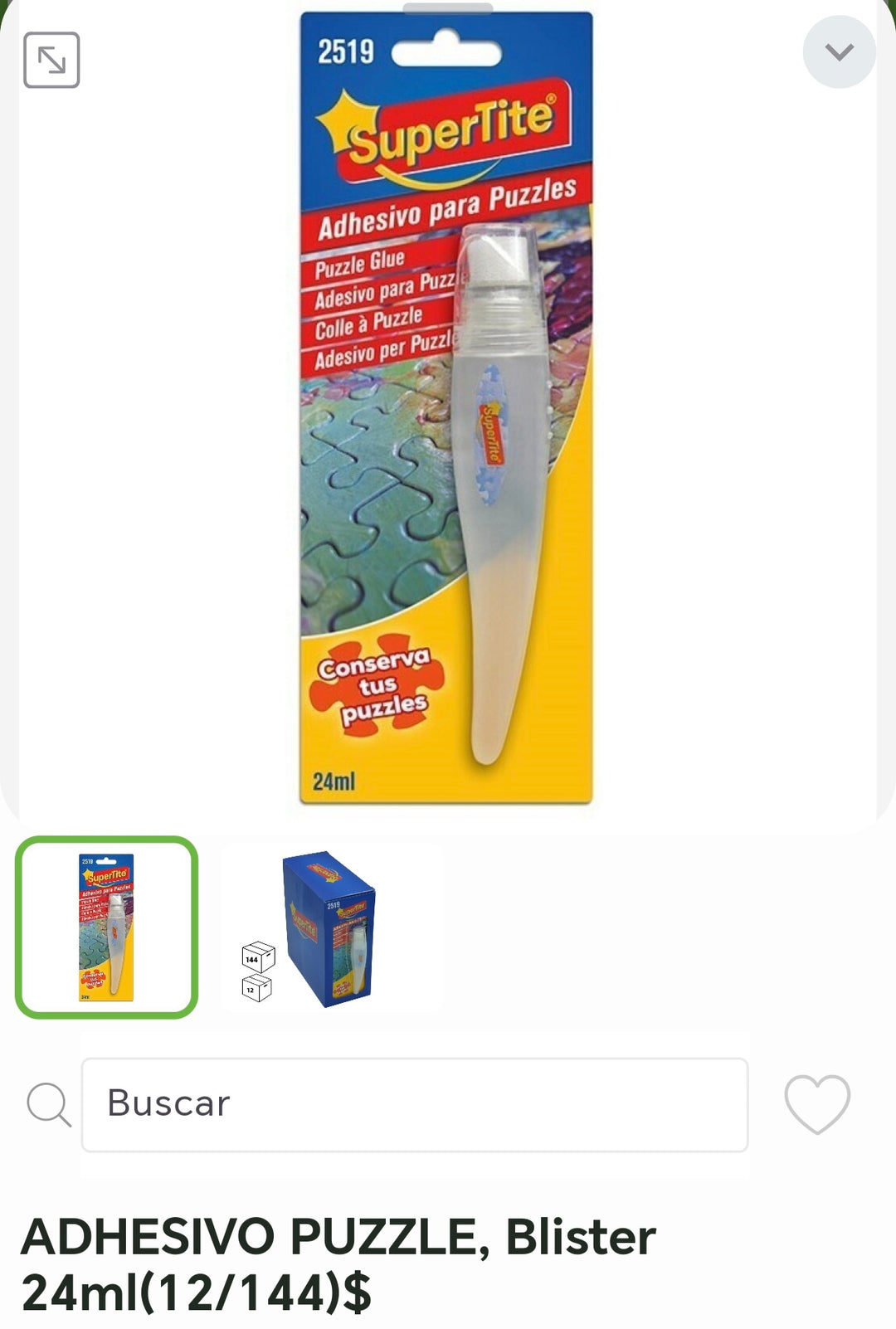 Adhesivo puzzle blister 24ml