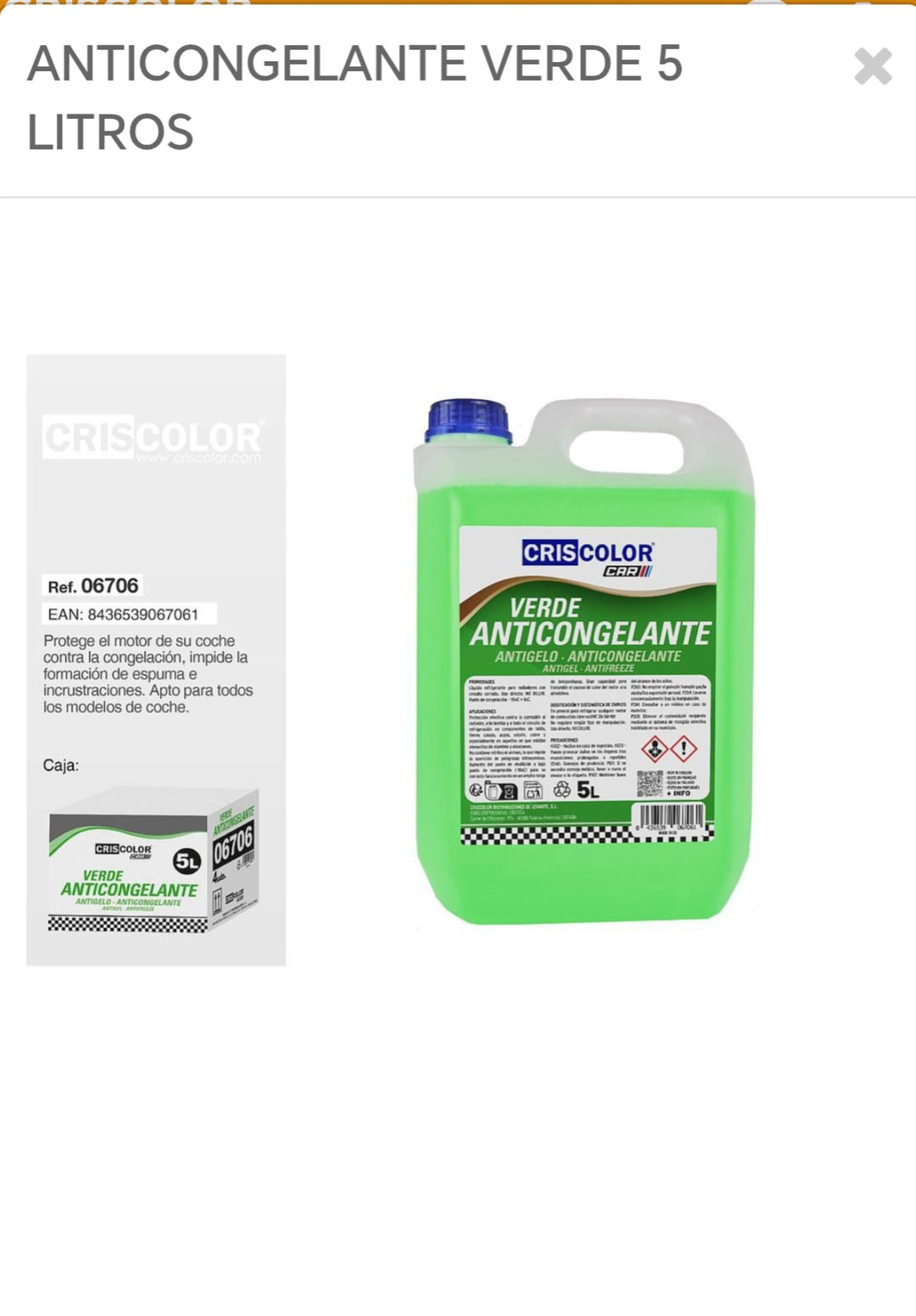 Anticongelante verde 5 L