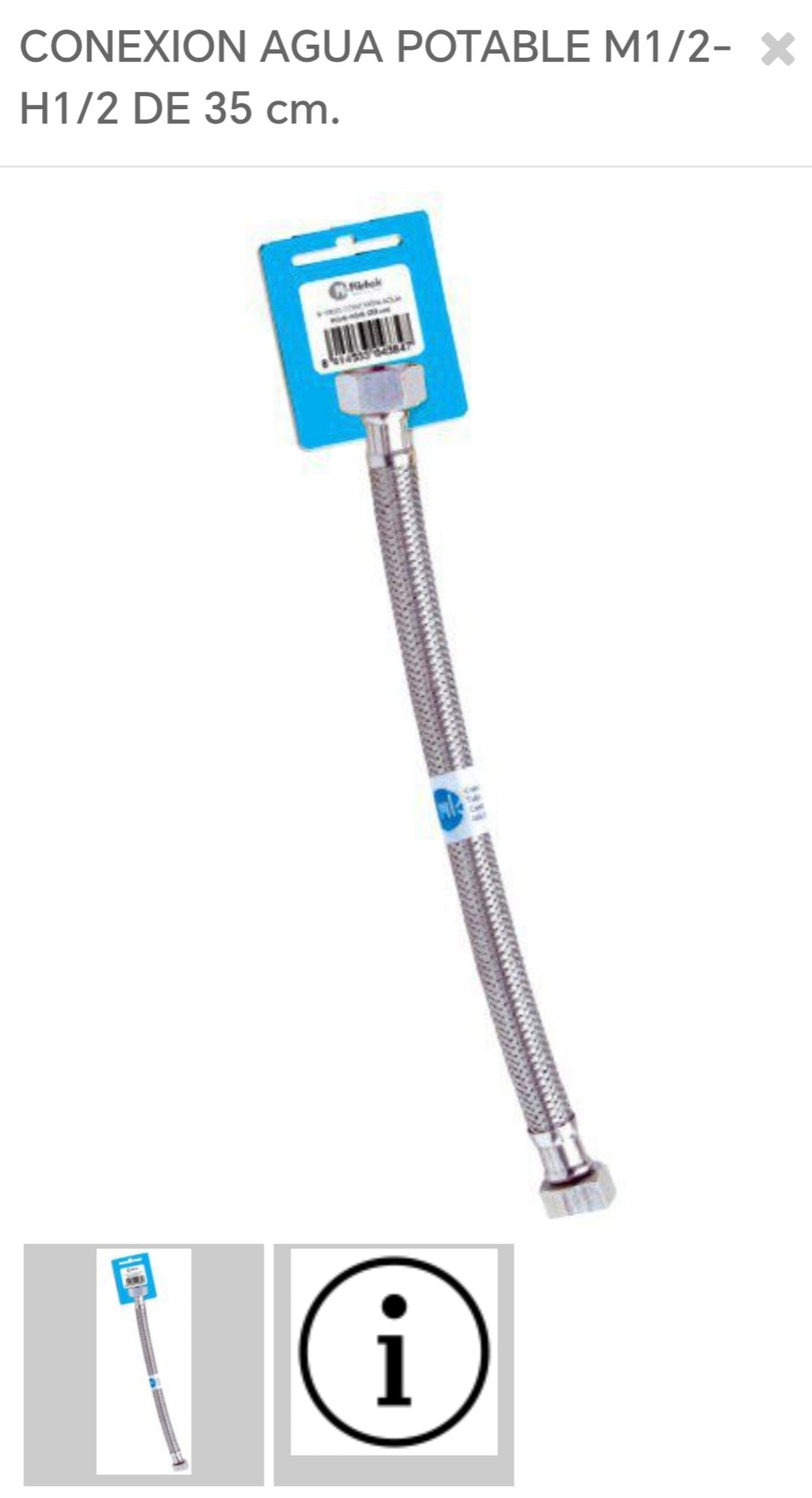 conexión para calentador M1/2H1/2 35cm S101350