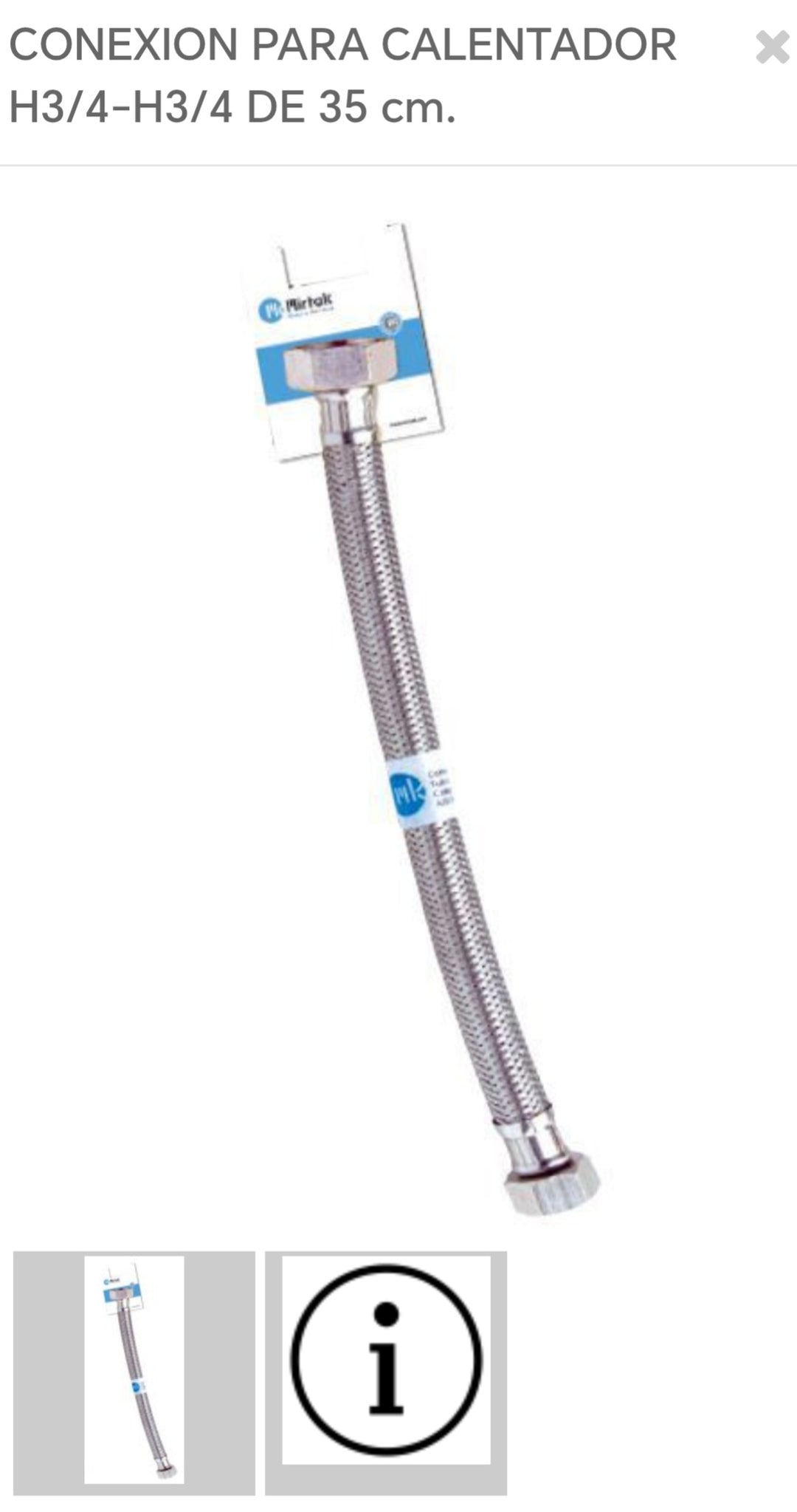 conexión para calentador H3/4H3/4(35cm) 11235