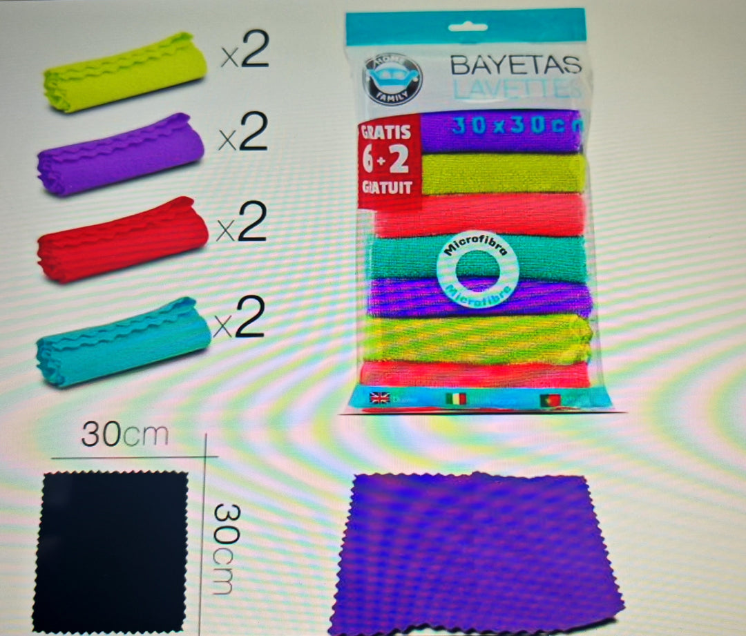 Bayeta 30*30cm 8 uds