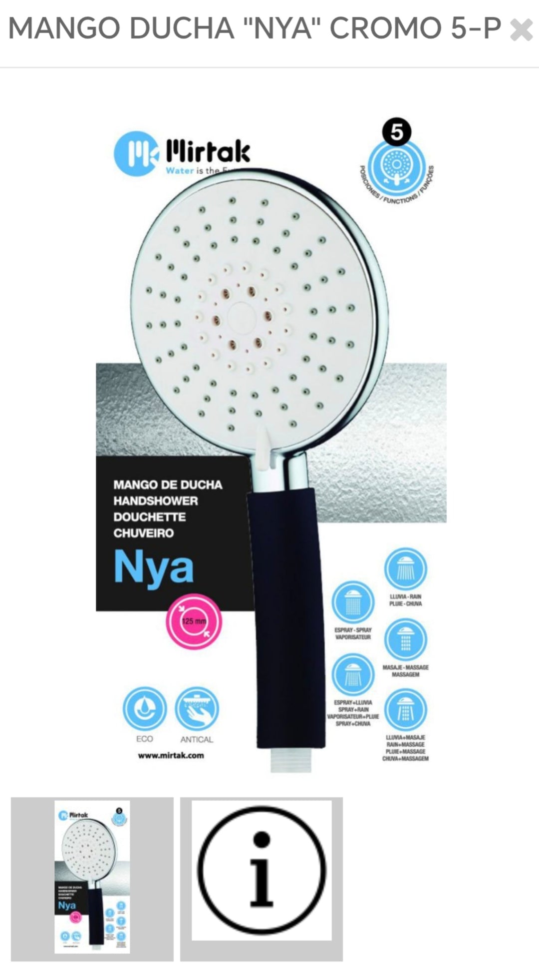 mango de ducha nya B-506322