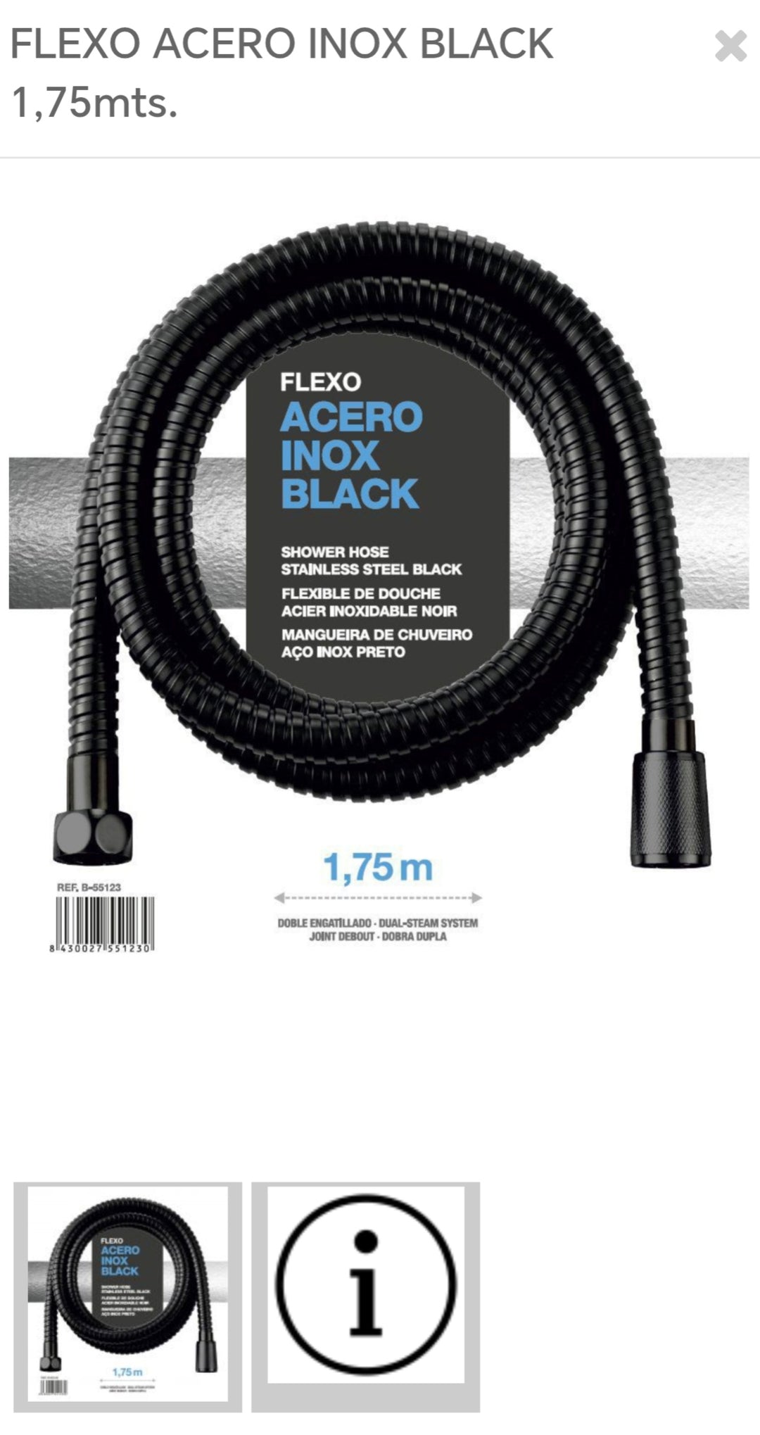 flexo acero inox negro B-55123