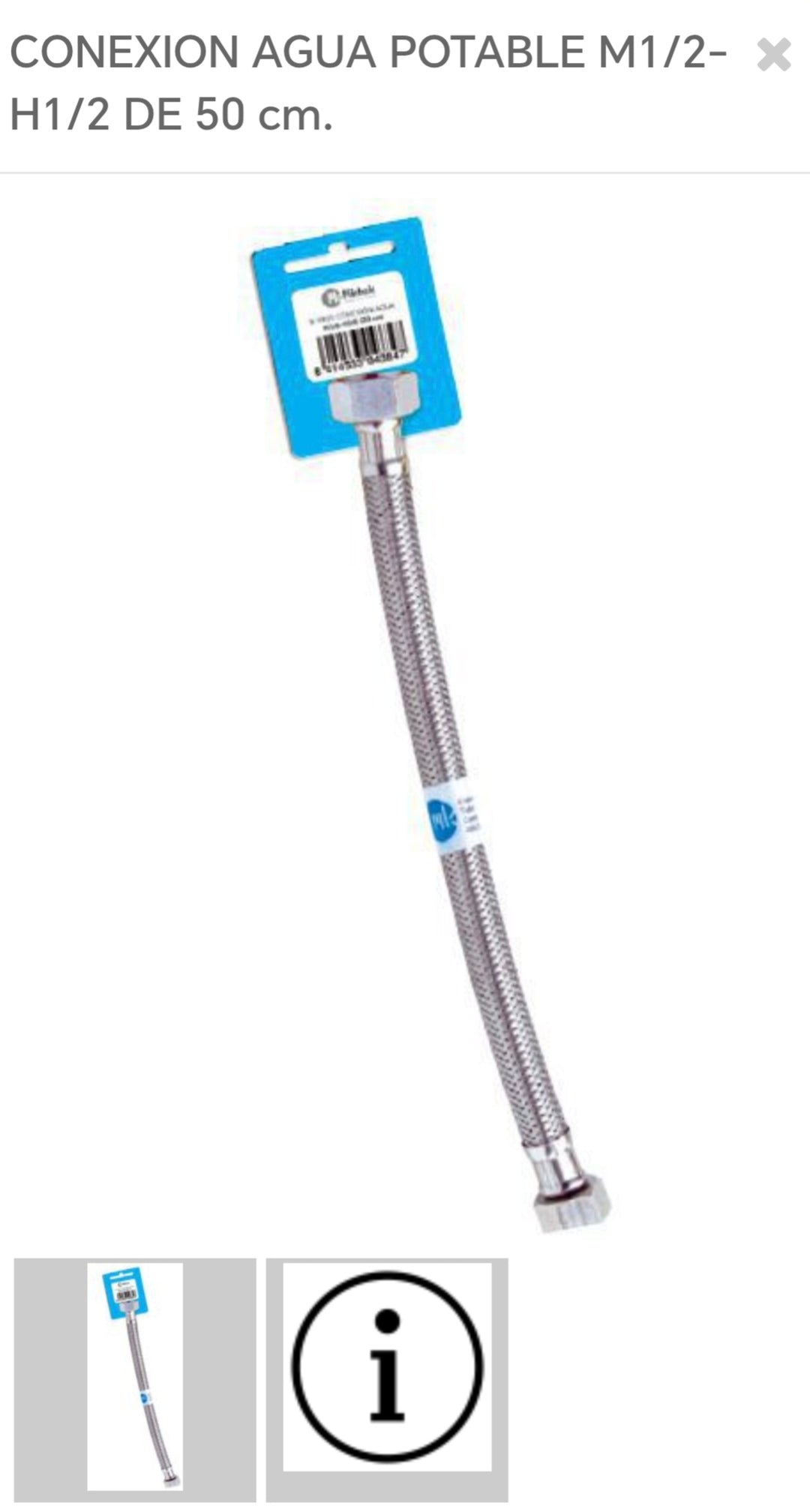 conexión para calentador M1/2H1/2 50cm S101503