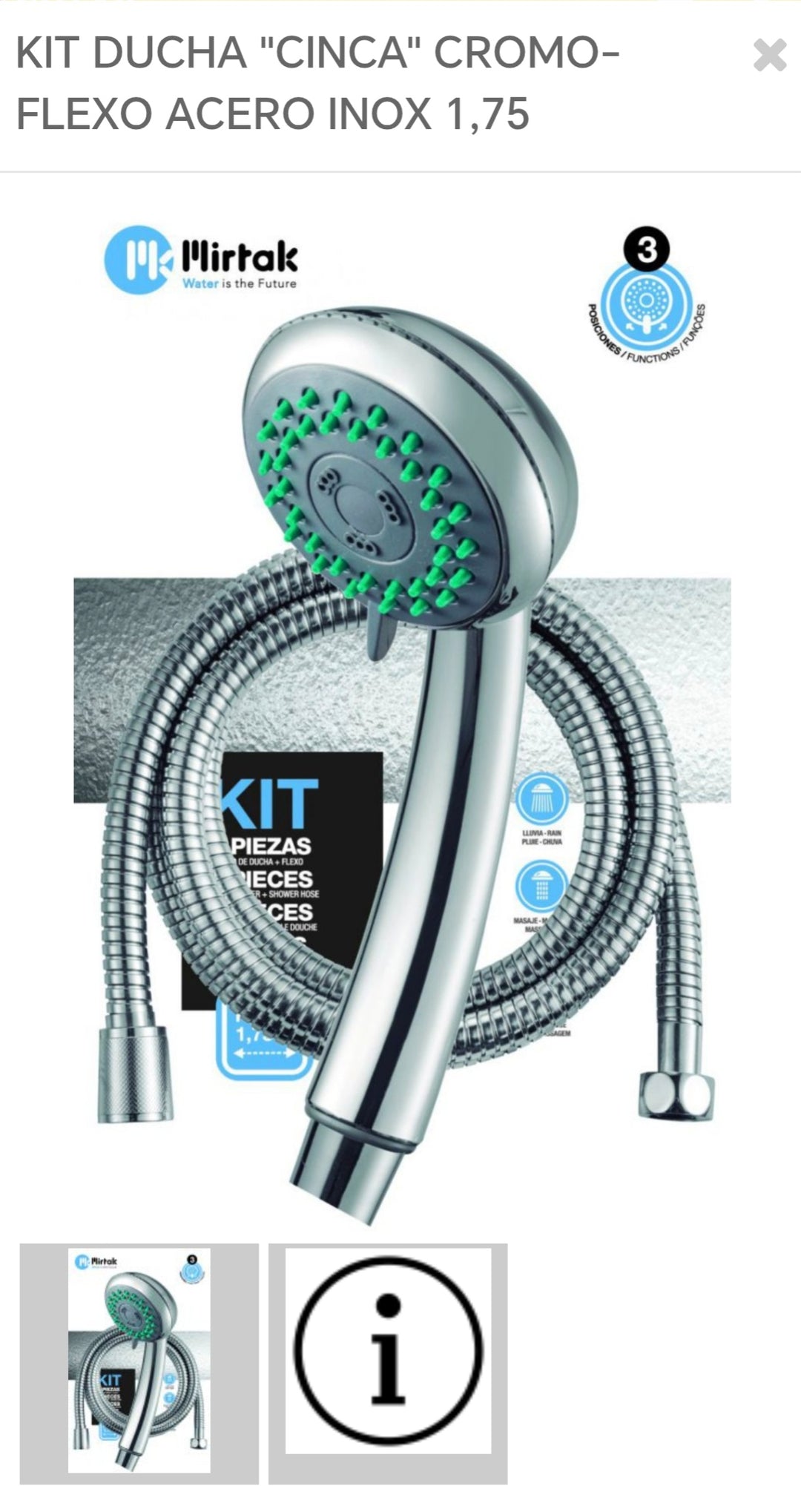 kit ducha cinca 3p cromo B-17094