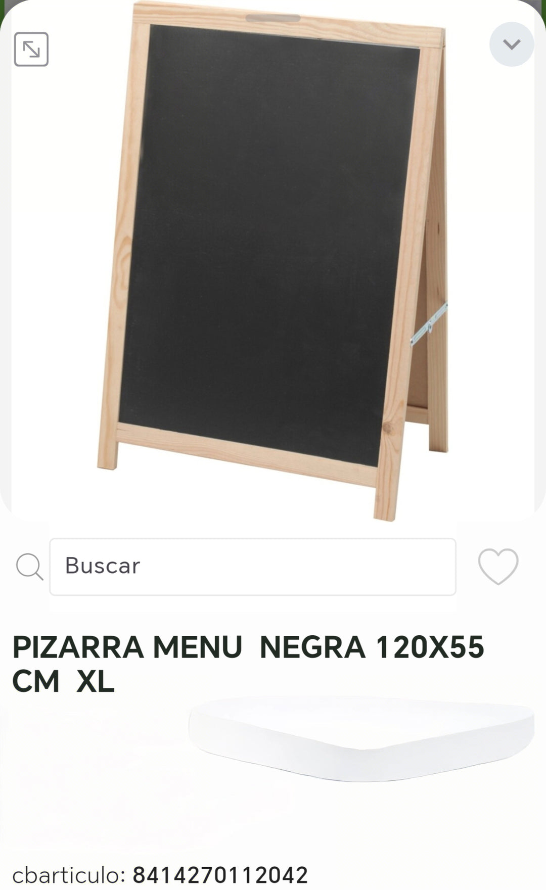 Pizarra menú negro 120x55cm XL