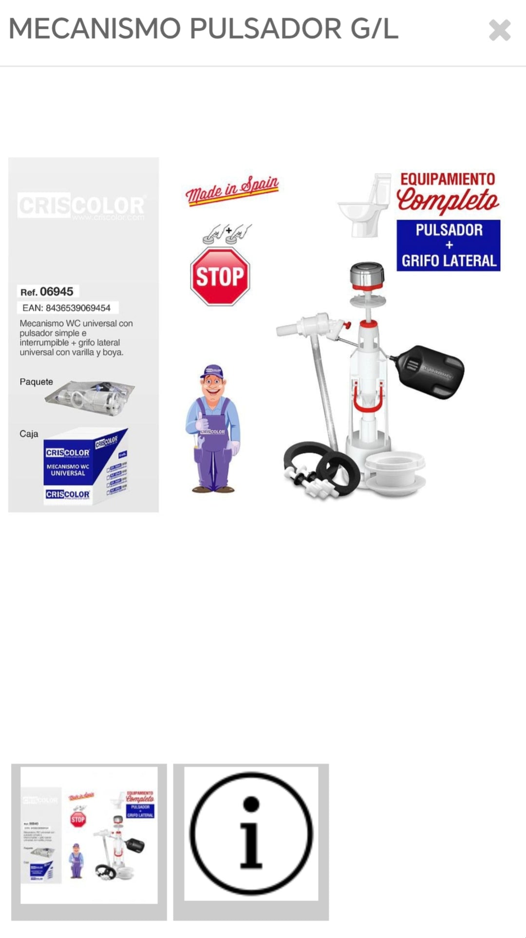 mecanismo pulsador G/L 069454