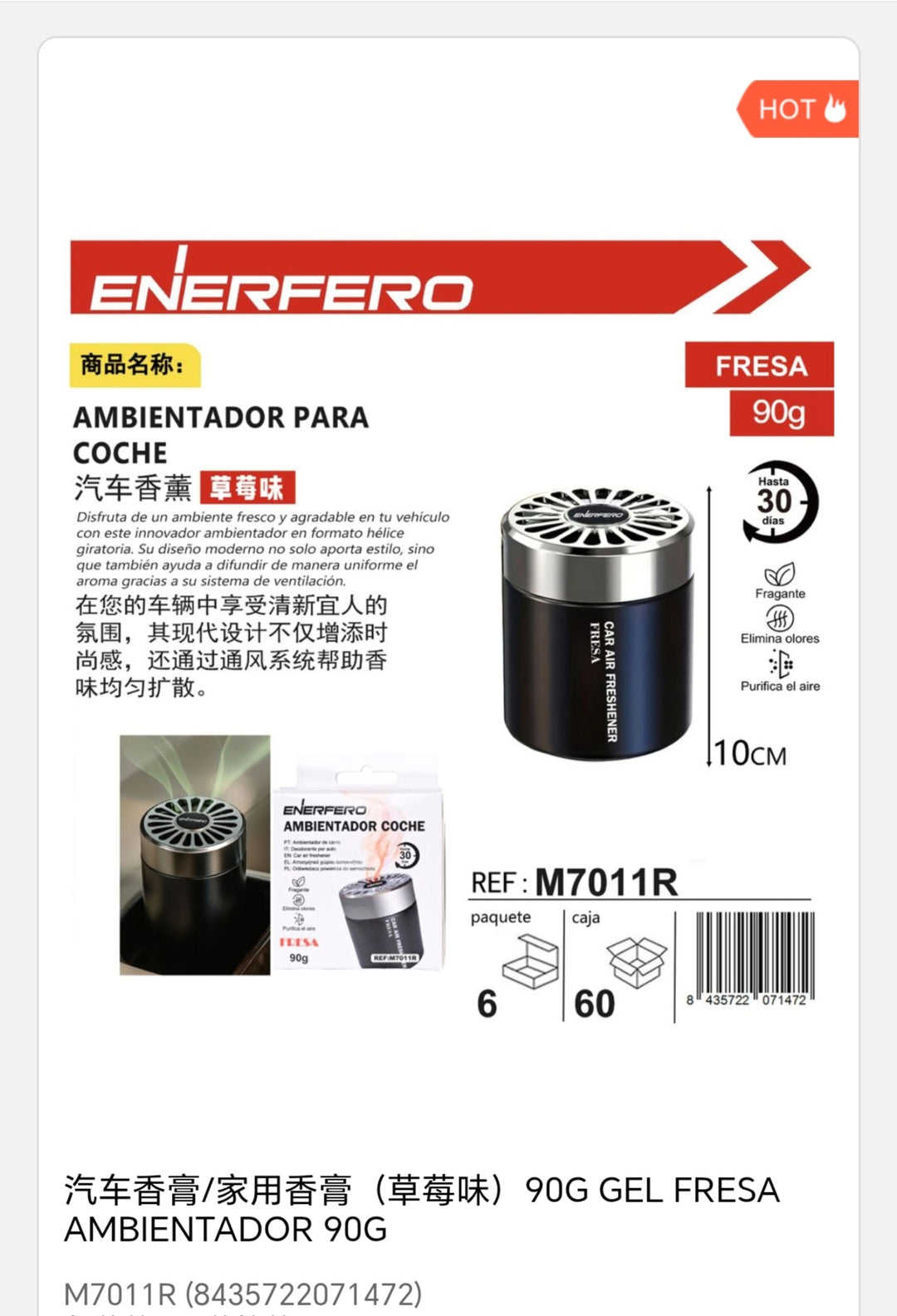 Ambientador para coche 90g