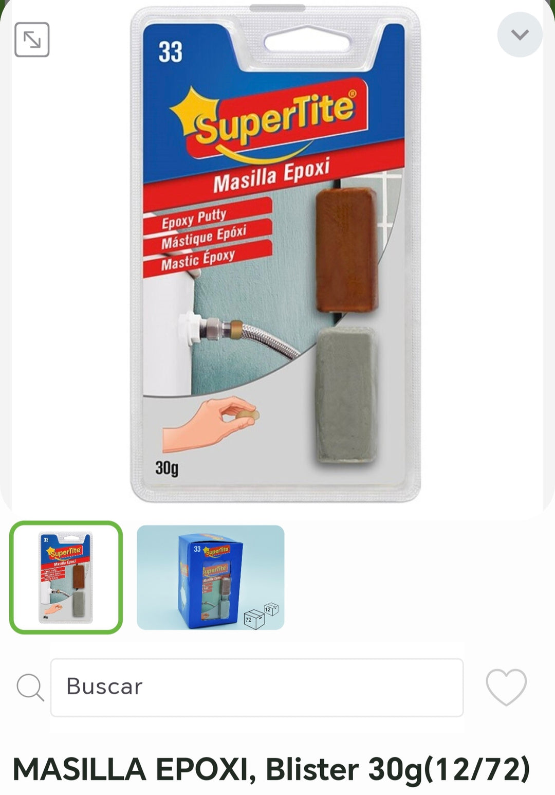 Masilla epoxi blister 30g