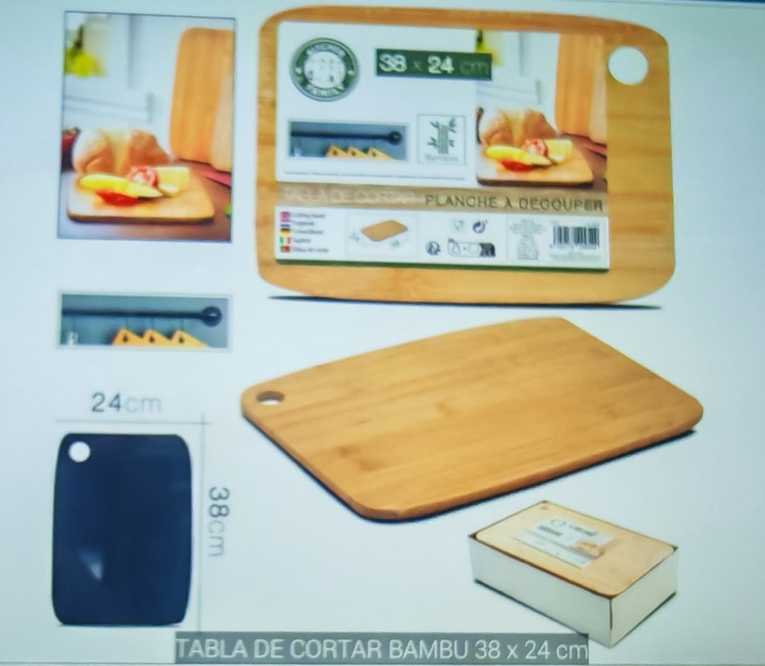 Tabla de cortar bambú 38*24xm