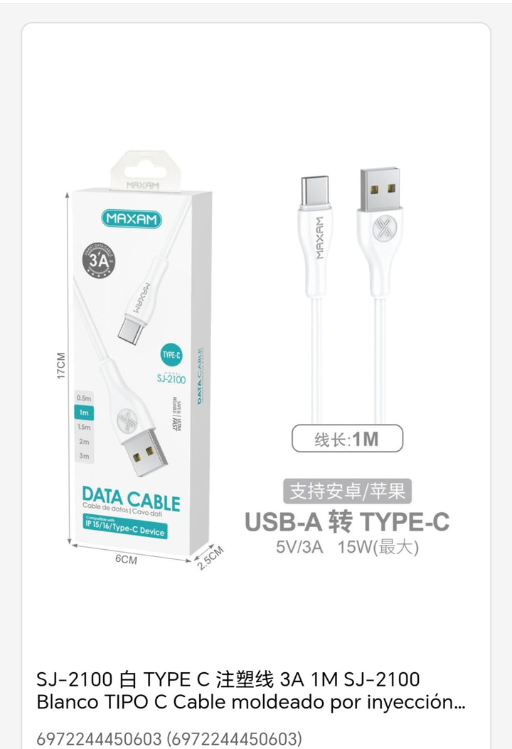 Cable tipo-c 1 m  3A