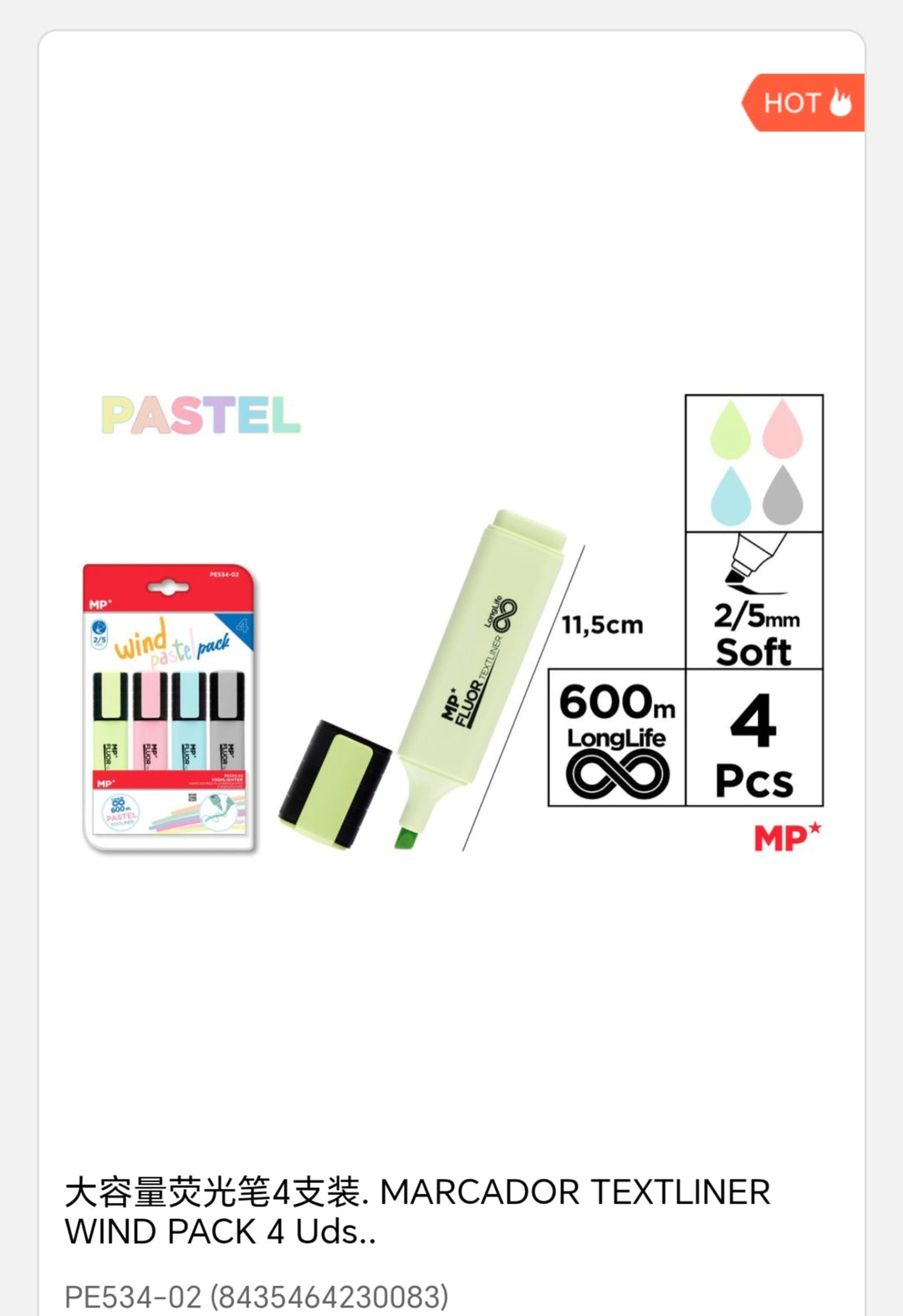 marcador text liner wind 4 uds pack ahorra