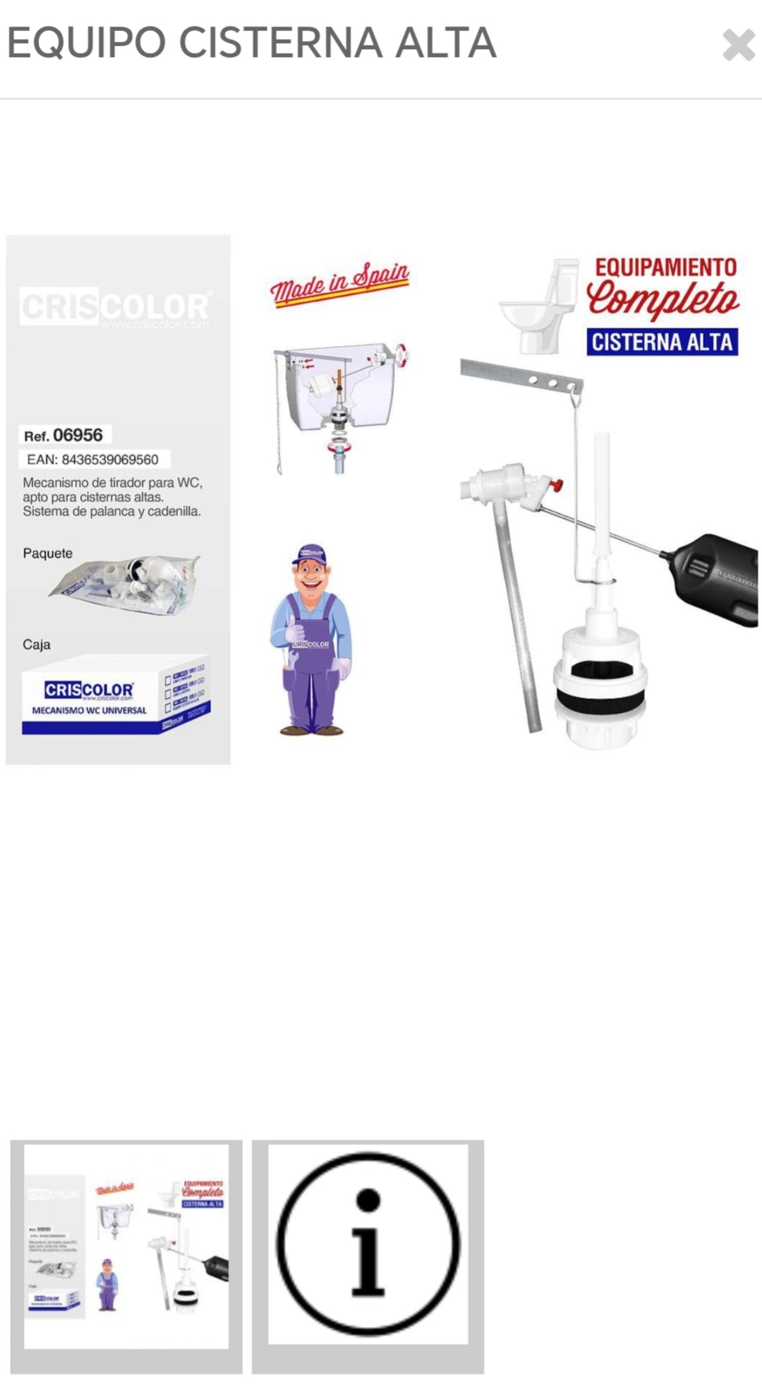 equipo cisterna alta 069560