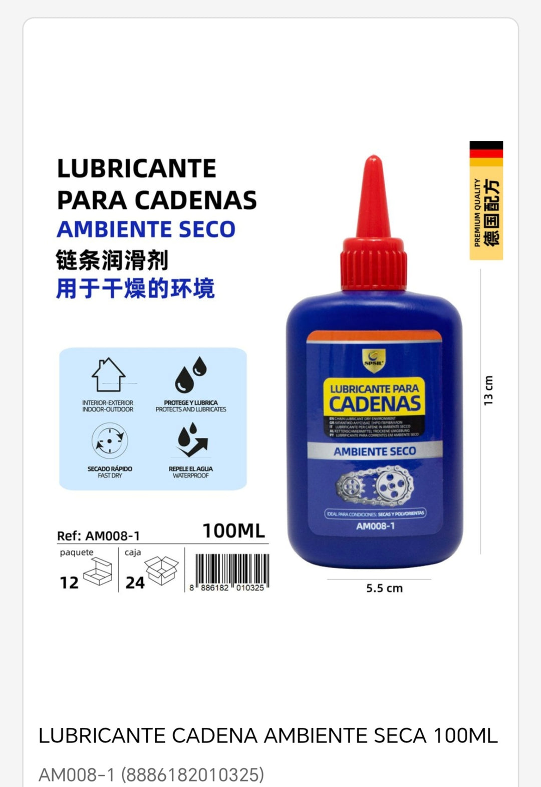 Lubricantes cadena ambiente 100ml