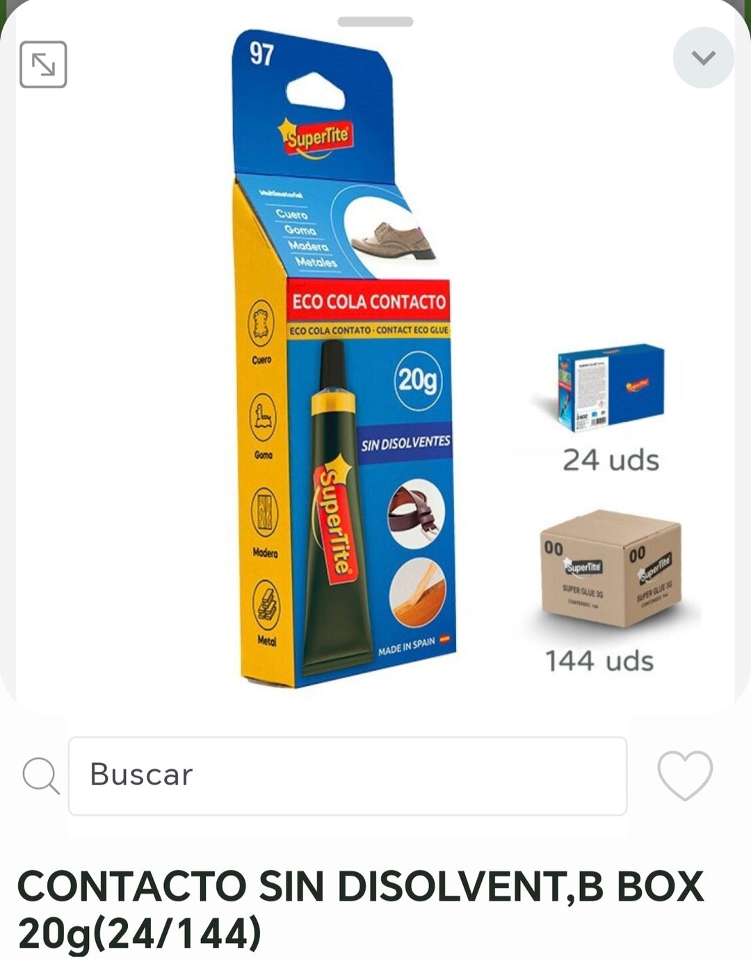 Contacto sin disolvent b box 20g