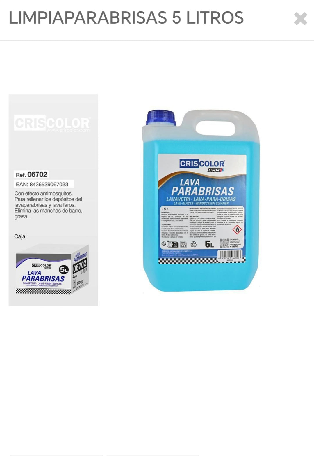 Limpiaparabrisas 5 L